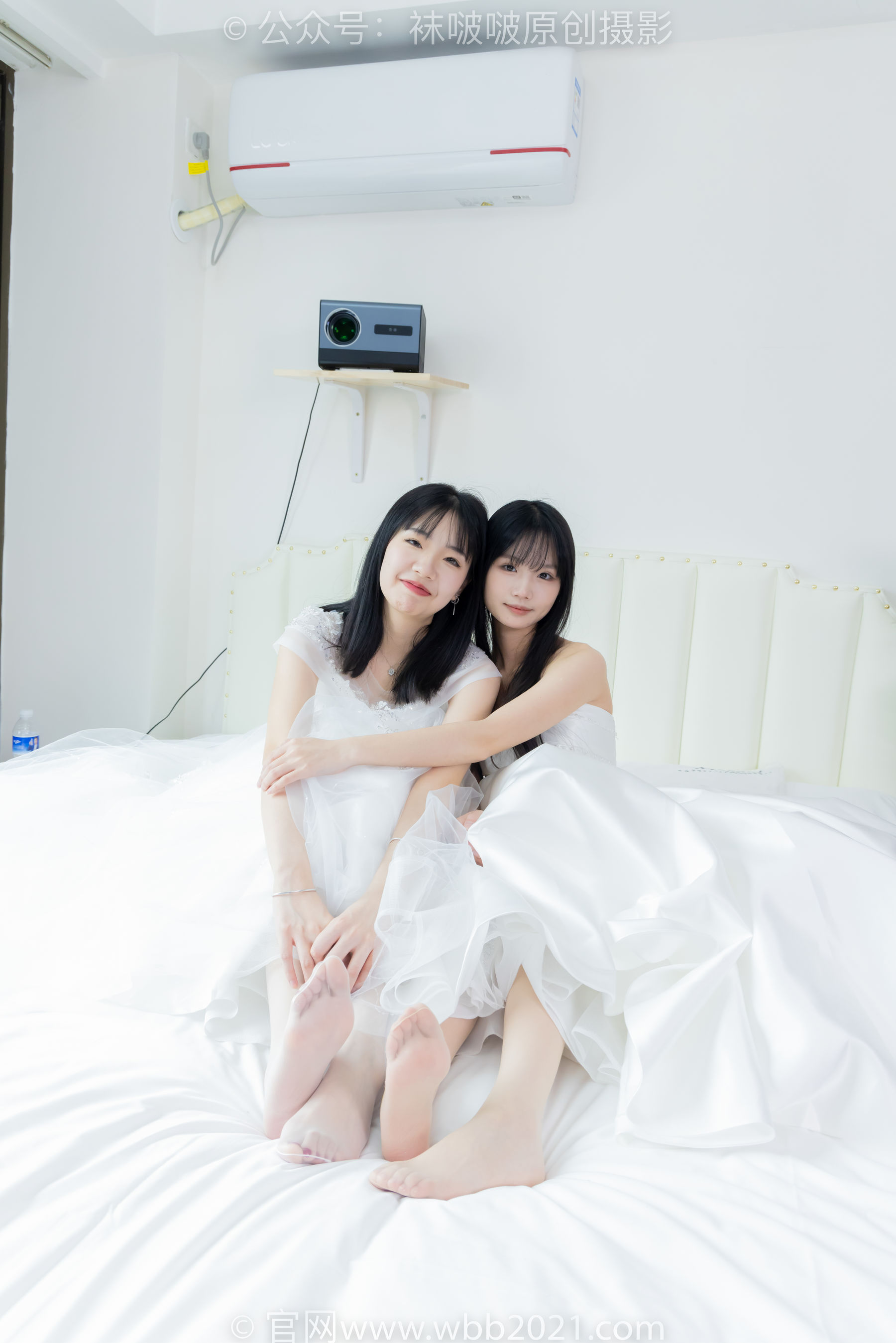 BoBoSocks袜啵啵 No.510 小甜豆&甜甜圈 - 两双高跟鞋、薄肉丝、薄白丝、婚纱主题、互相帮对方腿脚涂抹/(172P)