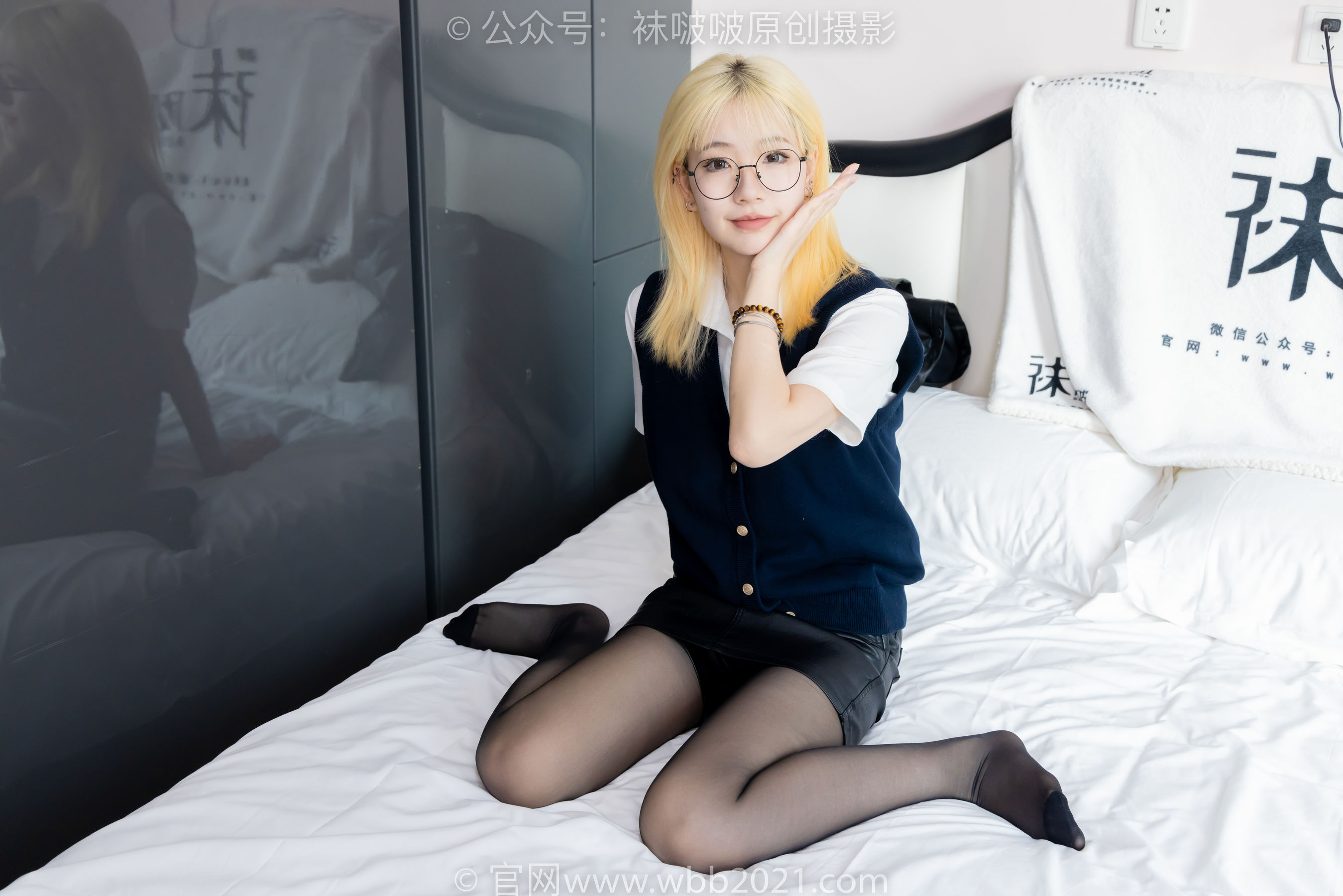 BoBoSocks袜啵啵 No.507 小甜豆 高跟长靴、薄黑丝、皮衣外套、ol风/(140P)