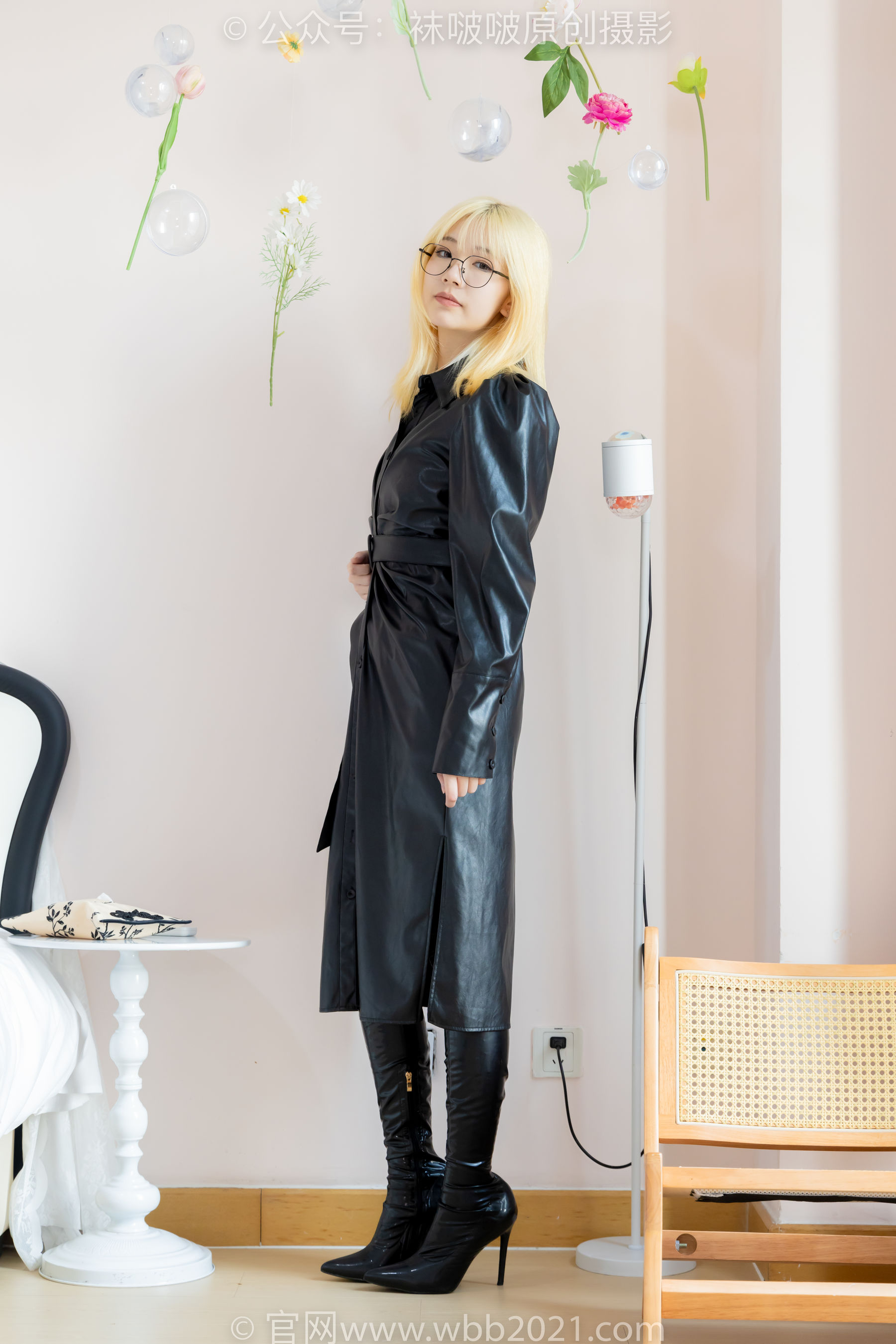 BoBoSocks袜啵啵 No.507 小甜豆 高跟长靴、薄黑丝、皮衣外套、ol风/(140P)