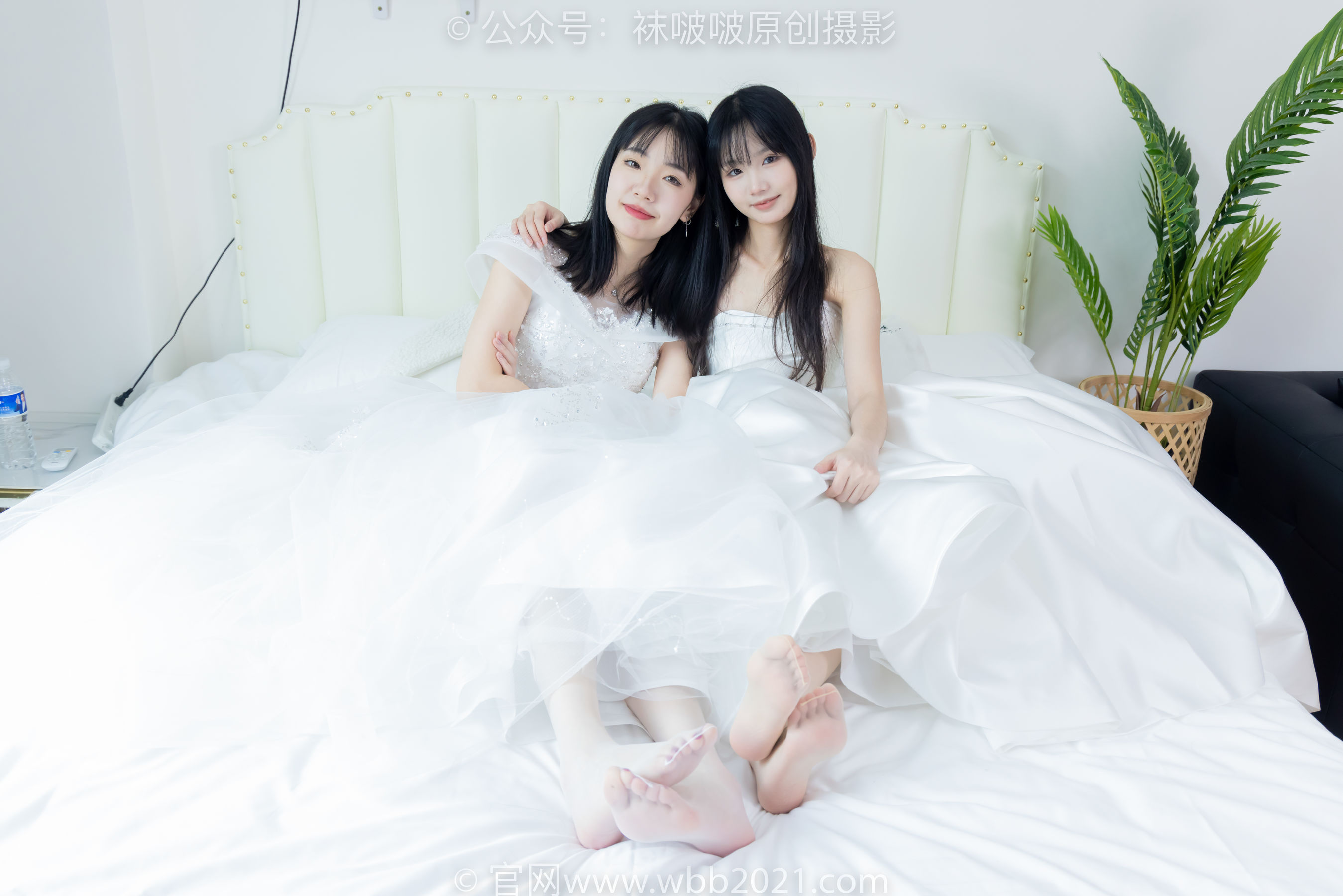 BoBoSocks袜啵啵 No.510 小甜豆&甜甜圈 - 两双高跟鞋、薄肉丝、薄白丝、婚纱主题、互相帮对方腿脚涂抹/(172P)