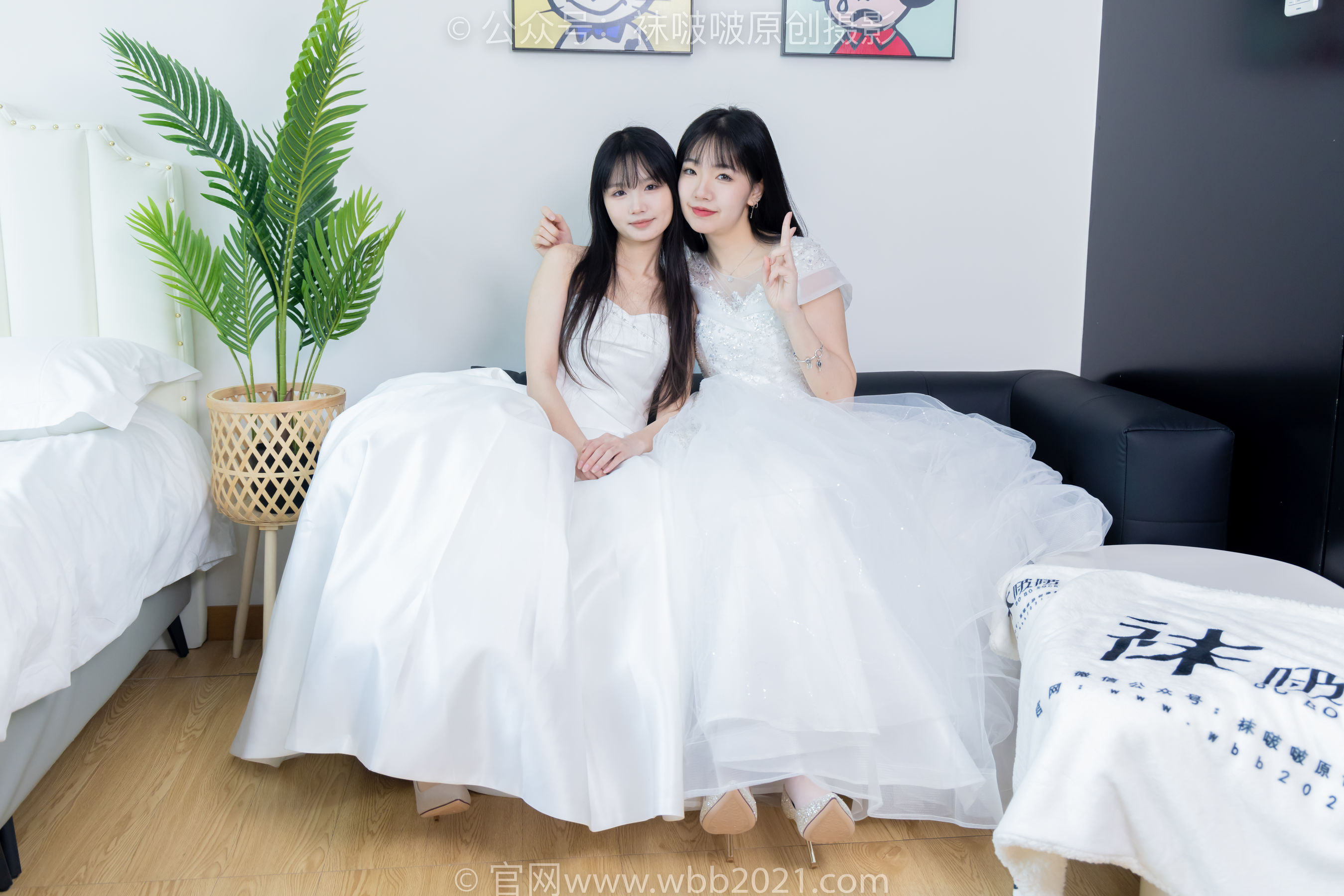 BoBoSocks袜啵啵 No.510 小甜豆&甜甜圈 - 两双高跟鞋、薄肉丝、薄白丝、婚纱主题、互相帮对方腿脚涂抹/(172P)