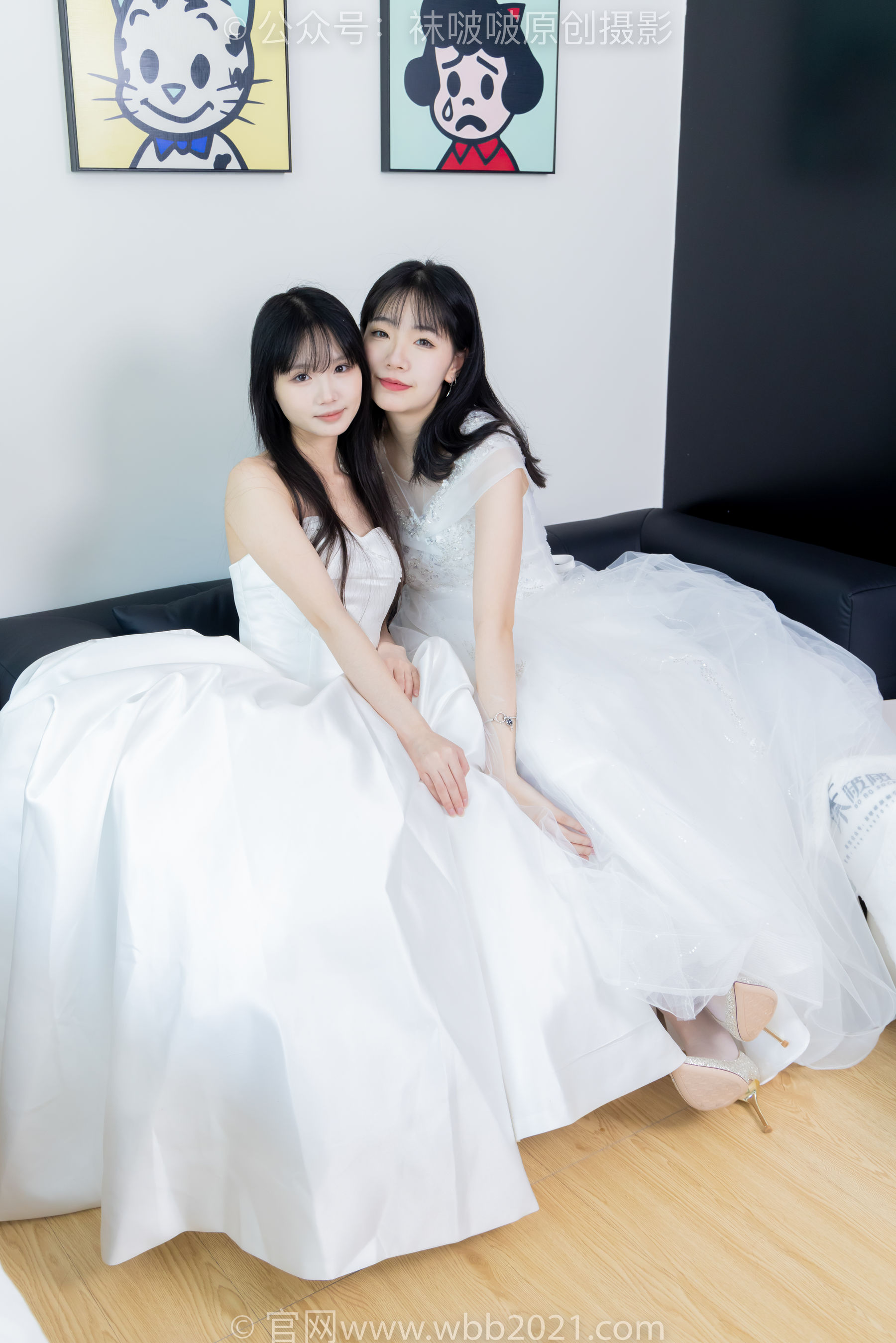 BoBoSocks袜啵啵 No.510 小甜豆&甜甜圈 - 两双高跟鞋、薄肉丝、薄白丝、婚纱主题、互相帮对方腿脚涂抹/(172P)