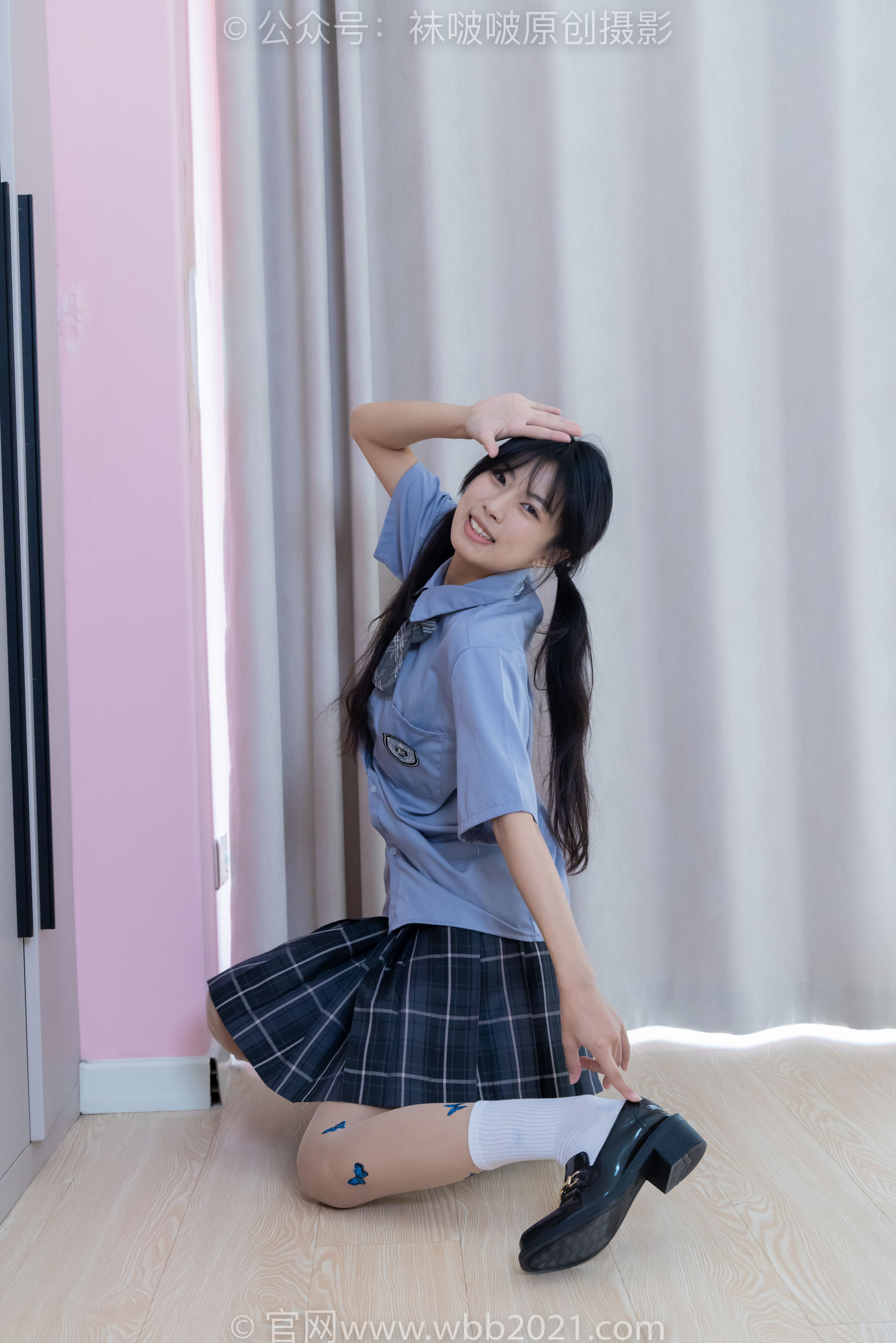 BoBoSocks袜啵啵 No.508 奶油 皮鞋、白棉袜、蝴蝶薄肉丝、jk制服/(160P)