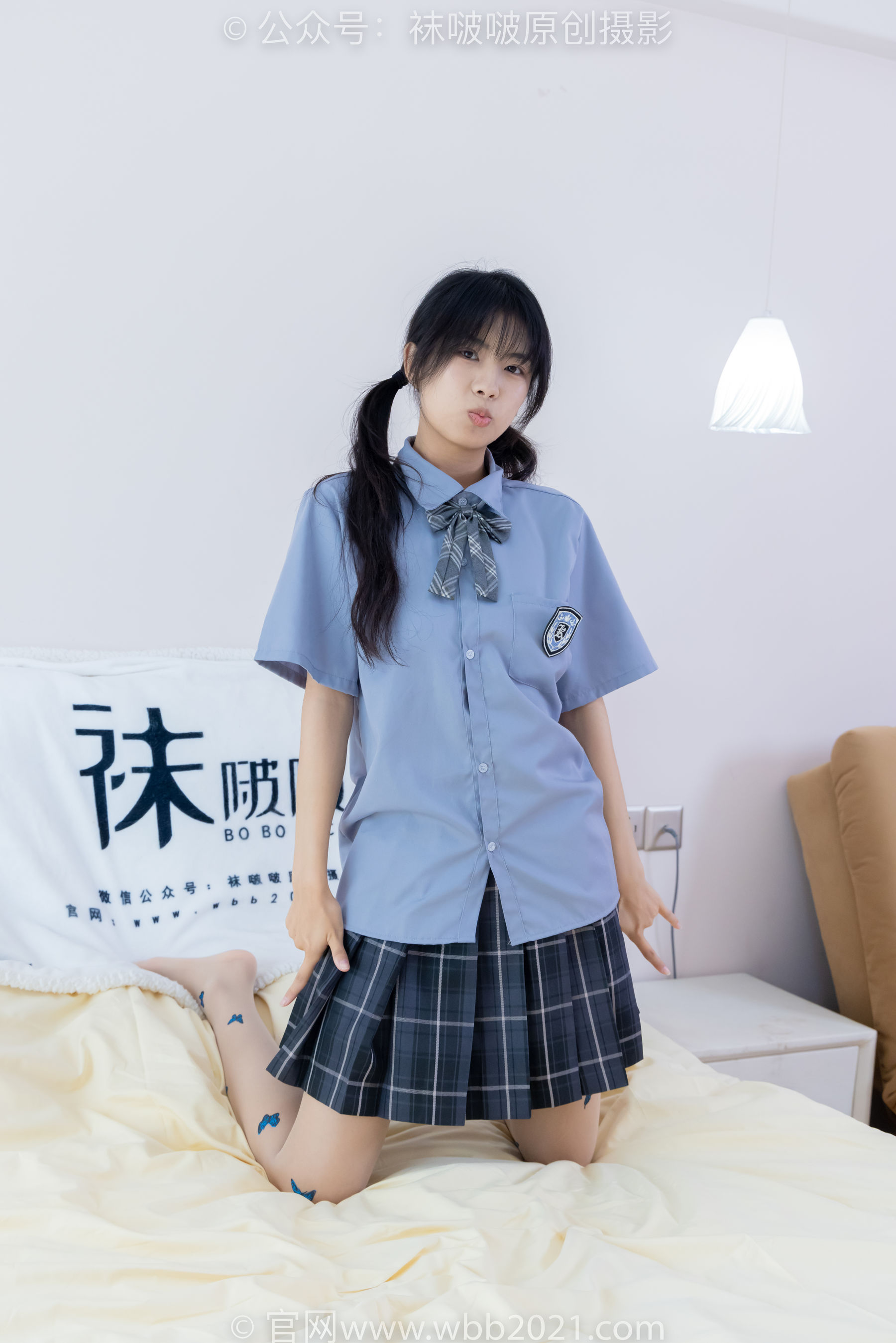 BoBoSocks袜啵啵 No.508 奶油 皮鞋、白棉袜、蝴蝶薄肉丝、jk制服/(160P)