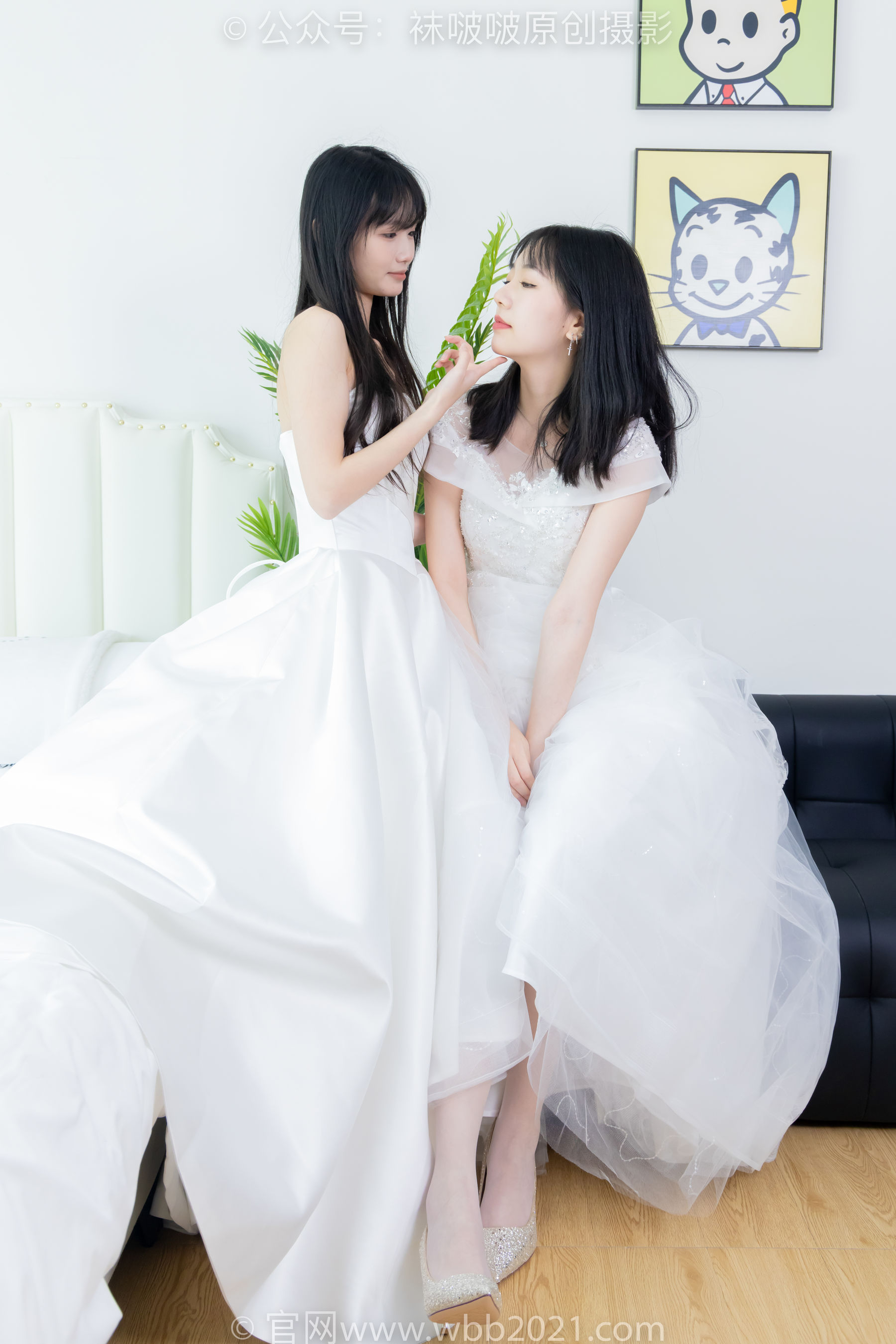 BoBoSocks袜啵啵 No.510 小甜豆&甜甜圈 - 两双高跟鞋、薄肉丝、薄白丝、婚纱主题、互相帮对方腿脚涂抹/(172P)