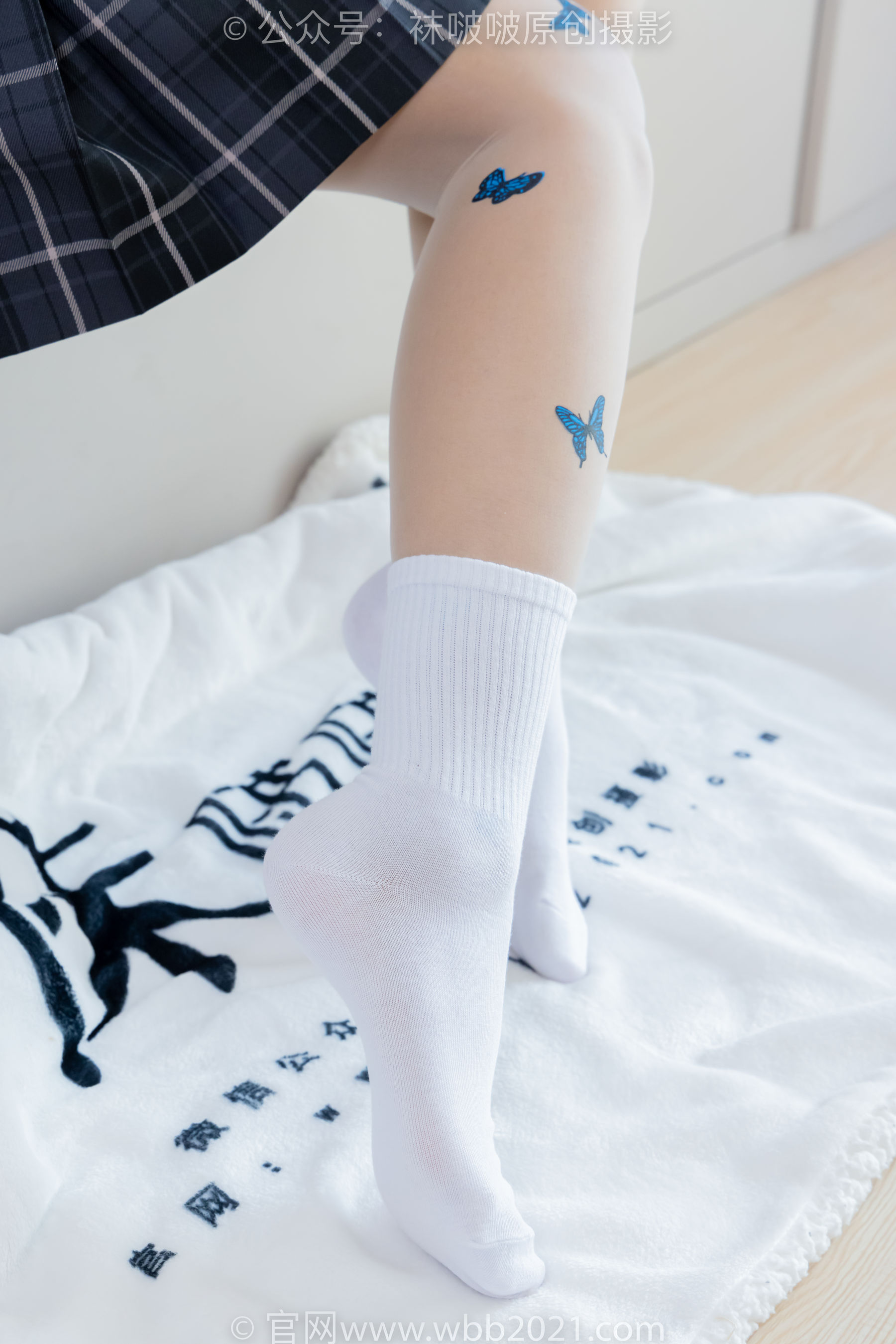 BoBoSocks袜啵啵 No.508 奶油 皮鞋、白棉袜、蝴蝶薄肉丝、jk制服/(160P)