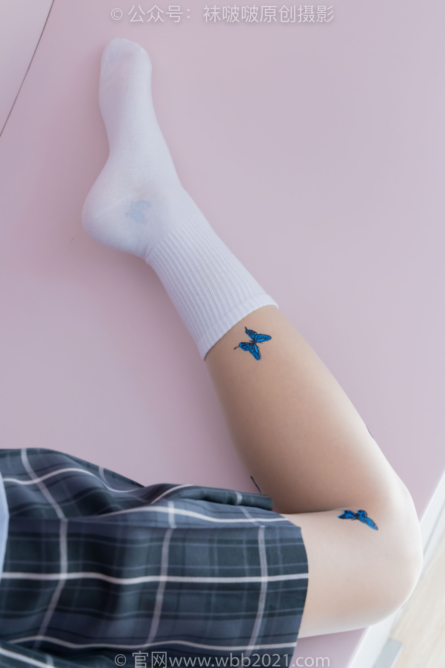 BoBoSocks袜啵啵 No.508 奶油 皮鞋、白棉袜、蝴蝶薄肉丝、jk制服/(160P)