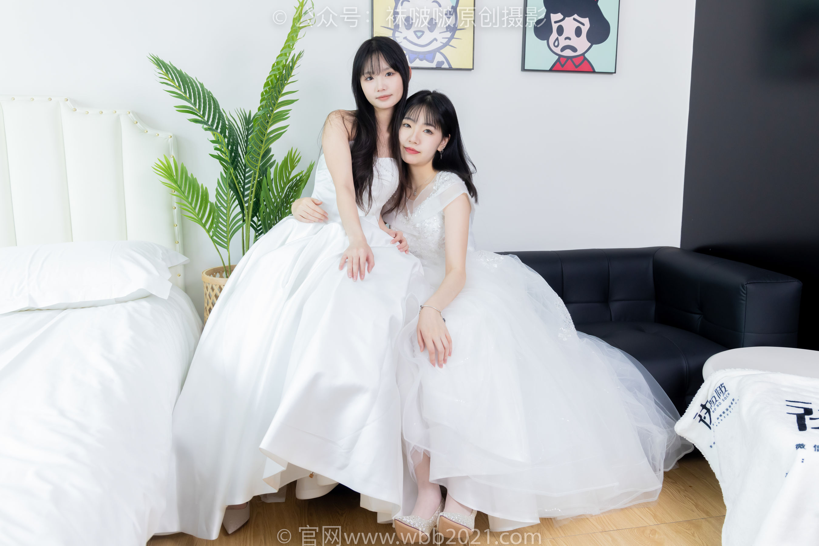 BoBoSocks袜啵啵 No.510 小甜豆&甜甜圈 - 两双高跟鞋、薄肉丝、薄白丝、婚纱主题、互相帮对方腿脚涂抹/(172P)