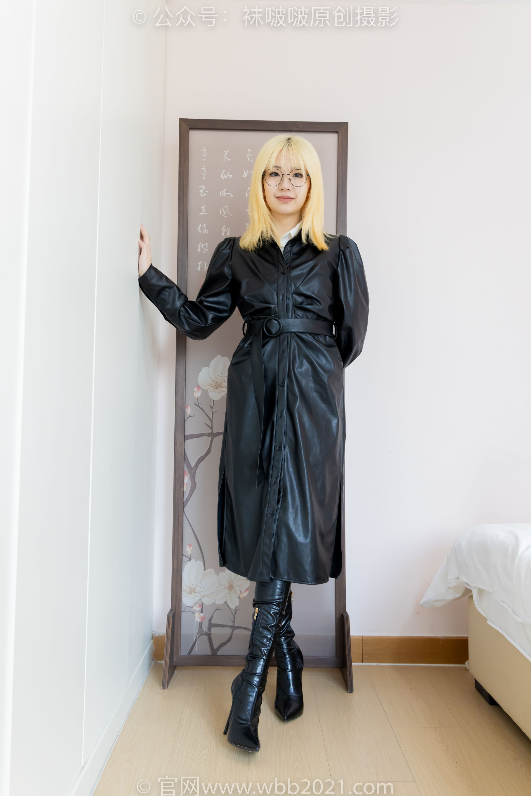 BoBoSocks袜啵啵 No.507 小甜豆 高跟长靴、薄黑丝、皮衣外套、ol风/(140P)