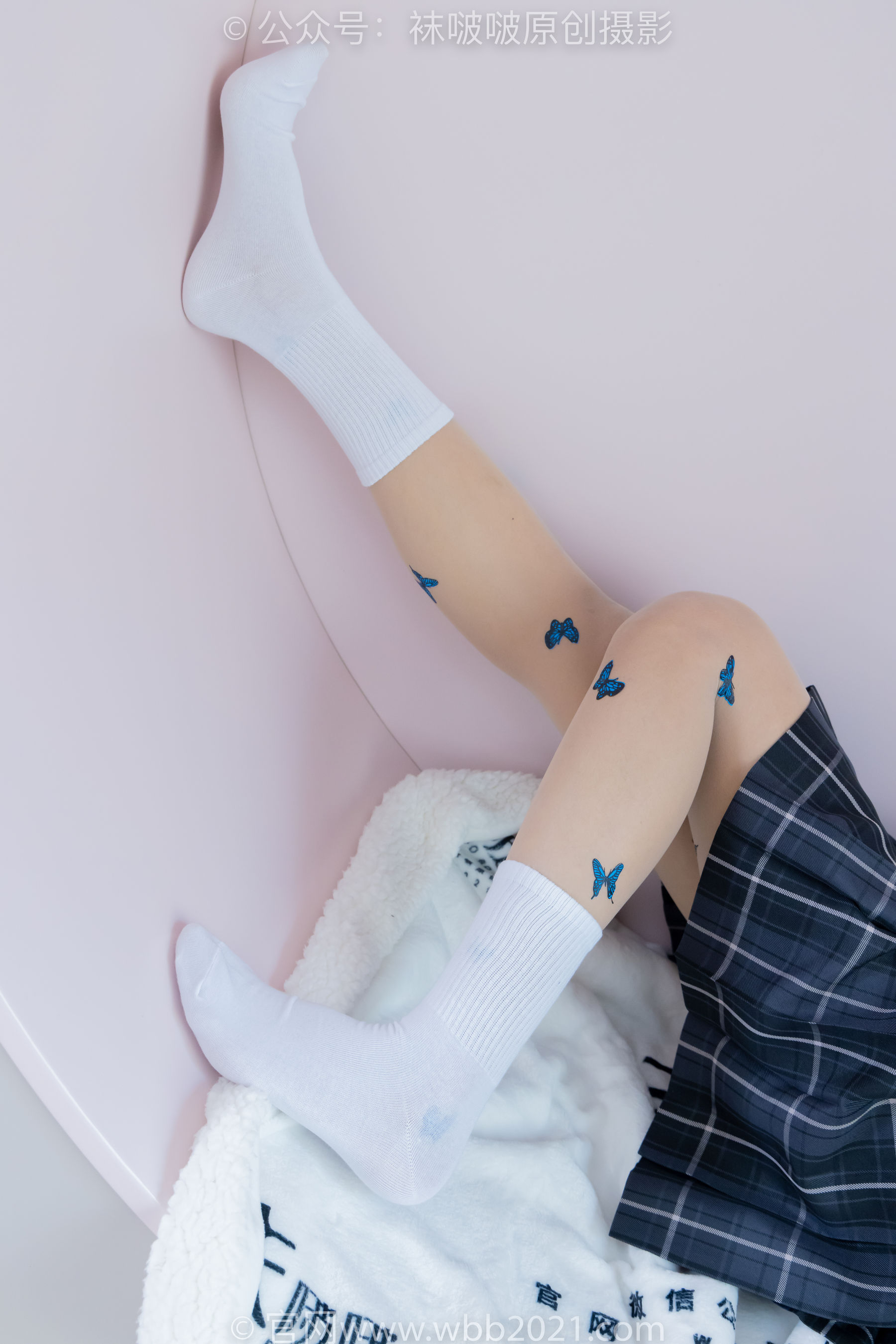 BoBoSocks袜啵啵 No.508 奶油 皮鞋、白棉袜、蝴蝶薄肉丝、jk制服/(160P)