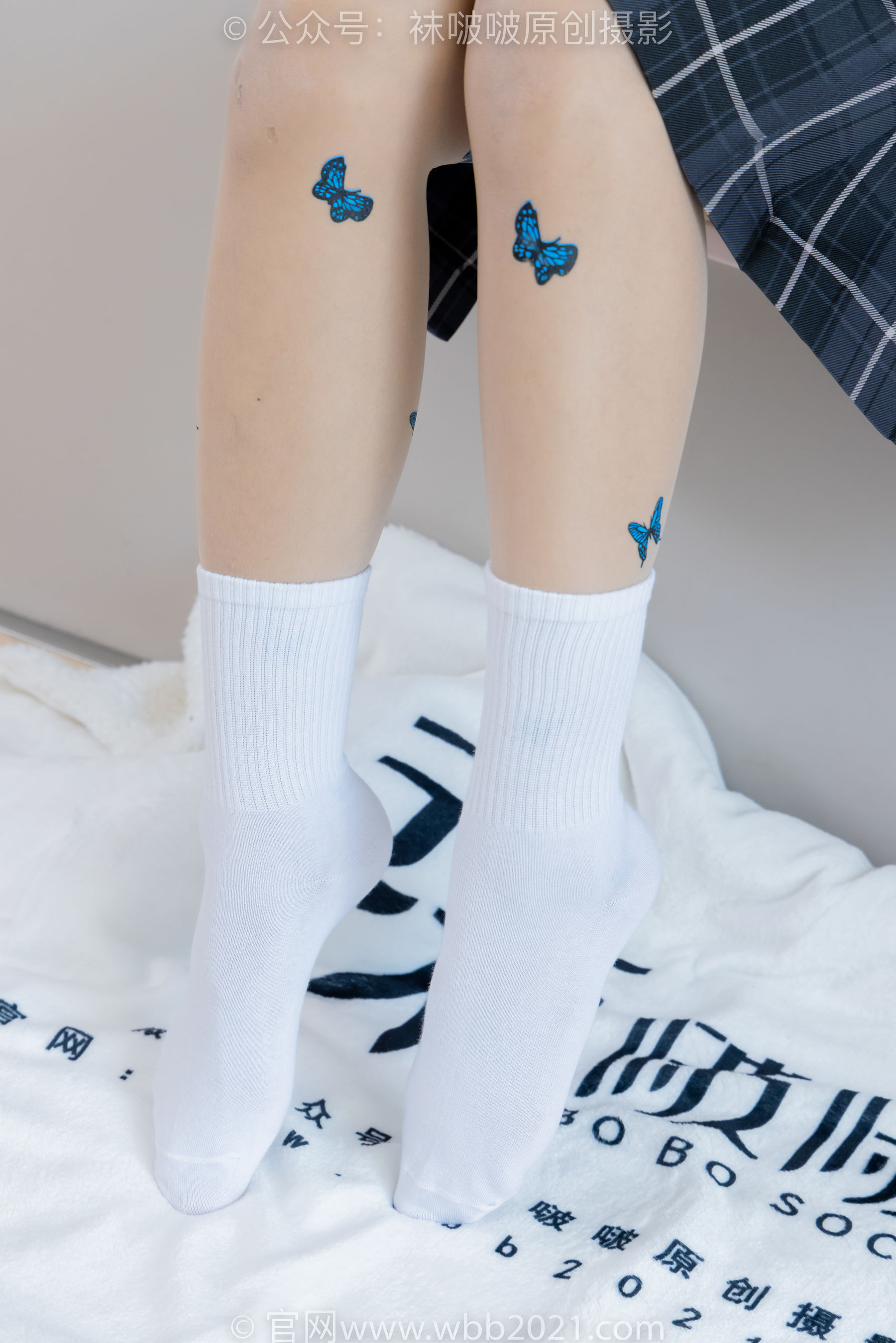 BoBoSocks袜啵啵 No.508 奶油 皮鞋、白棉袜、蝴蝶薄肉丝、jk制服/(160P)