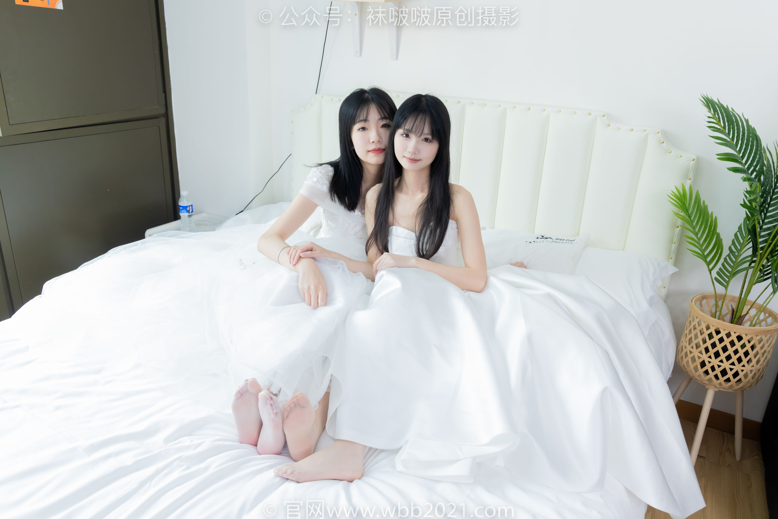 BoBoSocks袜啵啵 No.510 小甜豆&甜甜圈 - 两双高跟鞋、薄肉丝、薄白丝、婚纱主题、互相帮对方腿脚涂抹/(172P)