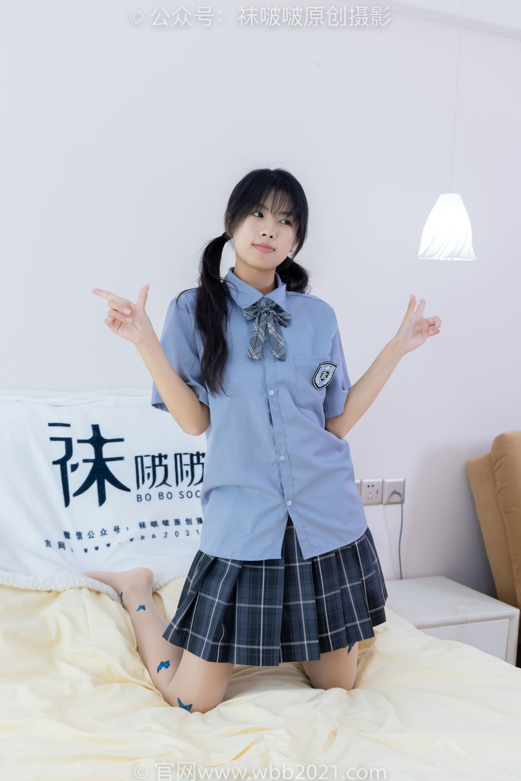 BoBoSocks袜啵啵 No.508 奶油 皮鞋、白棉袜、蝴蝶薄肉丝、jk制服/(160P)