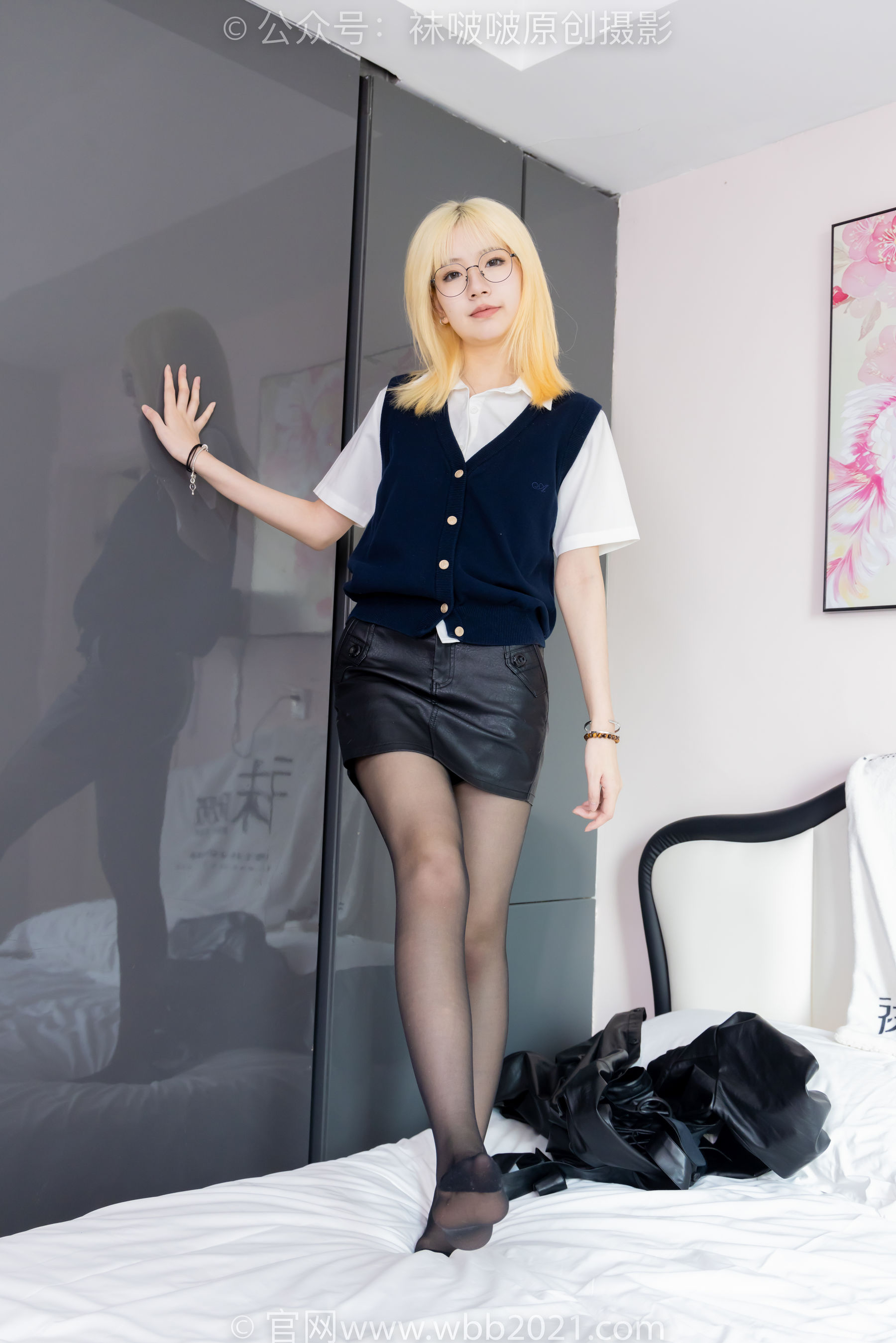 BoBoSocks袜啵啵 No.507 小甜豆 高跟长靴、薄黑丝、皮衣外套、ol风/(140P)