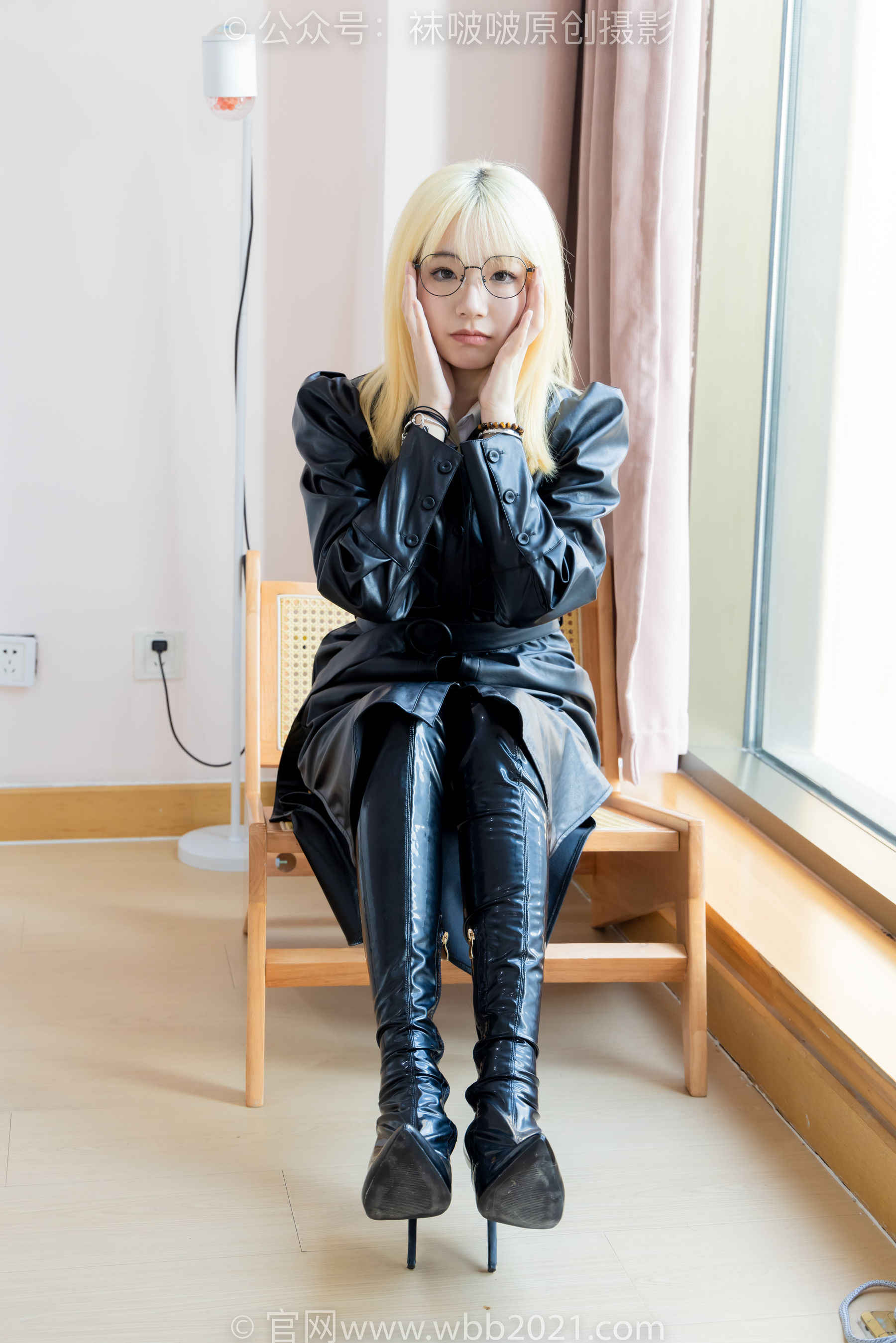 BoBoSocks袜啵啵 No.507 小甜豆 高跟长靴、薄黑丝、皮衣外套、ol风/(140P)