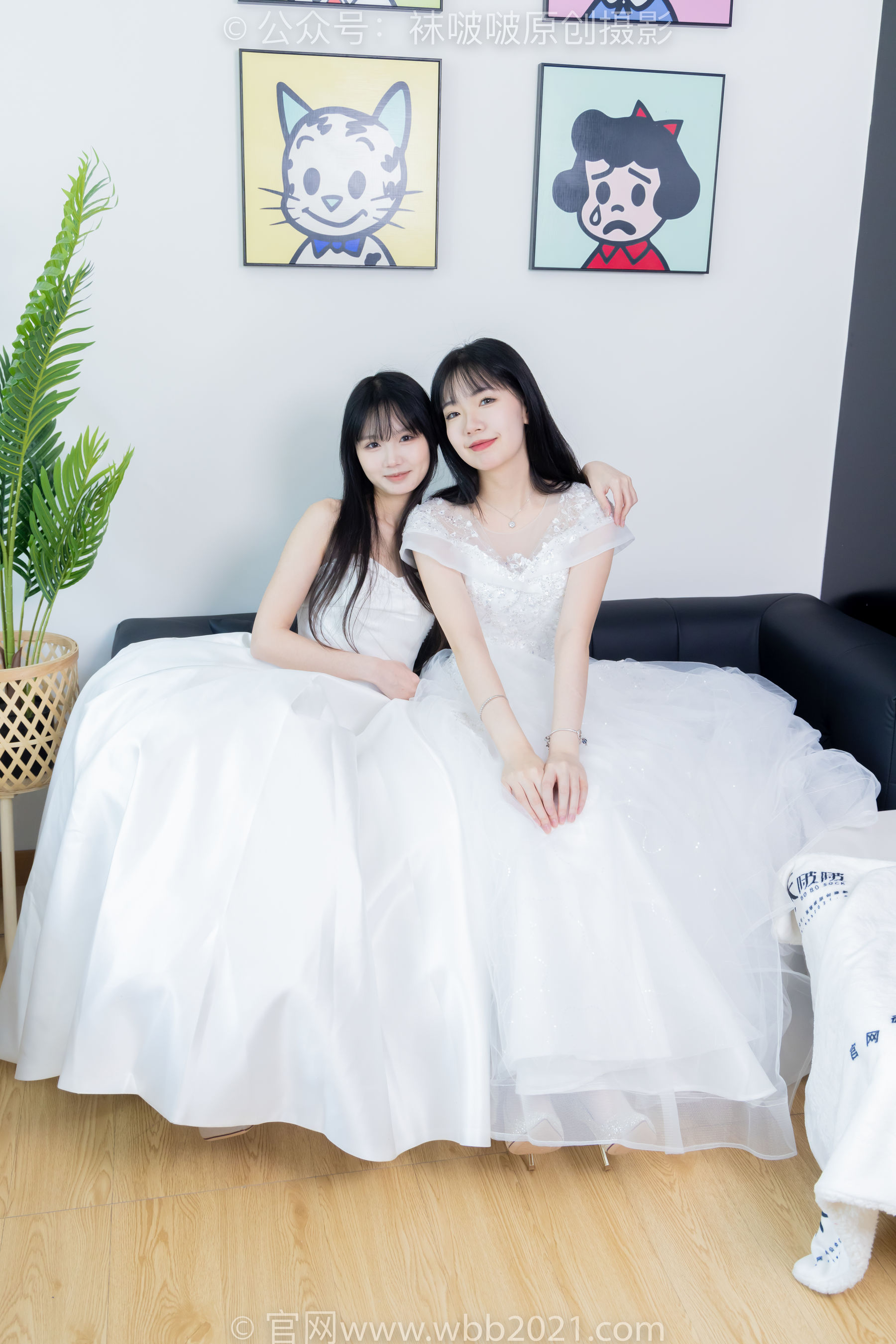 BoBoSocks袜啵啵 No.510 小甜豆&甜甜圈 - 两双高跟鞋、薄肉丝、薄白丝、婚纱主题、互相帮对方腿脚涂抹/(172P)