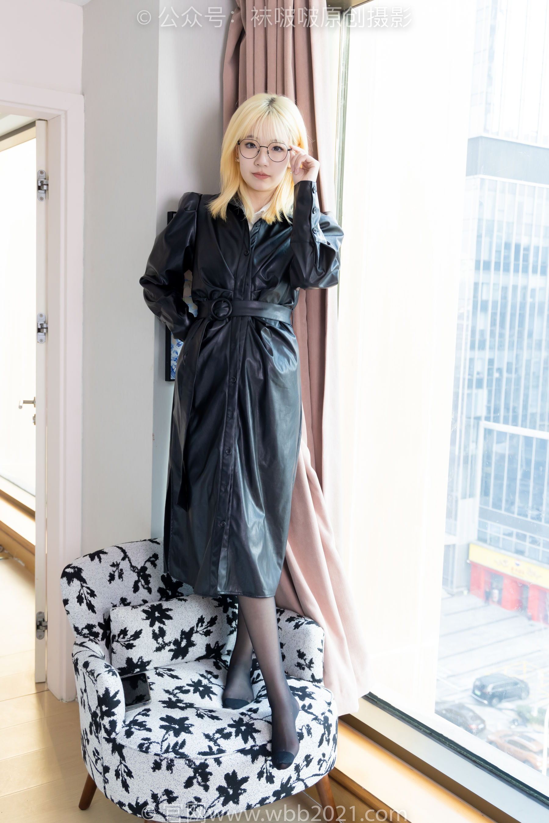 BoBoSocks袜啵啵 No.507 小甜豆 高跟长靴、薄黑丝、皮衣外套、ol风/(140P)