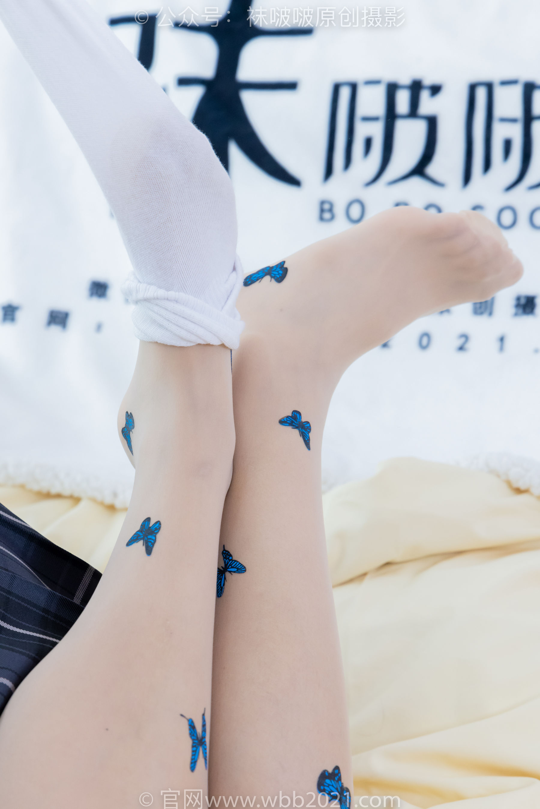 BoBoSocks袜啵啵 No.508 奶油 皮鞋、白棉袜、蝴蝶薄肉丝、jk制服/(160P)