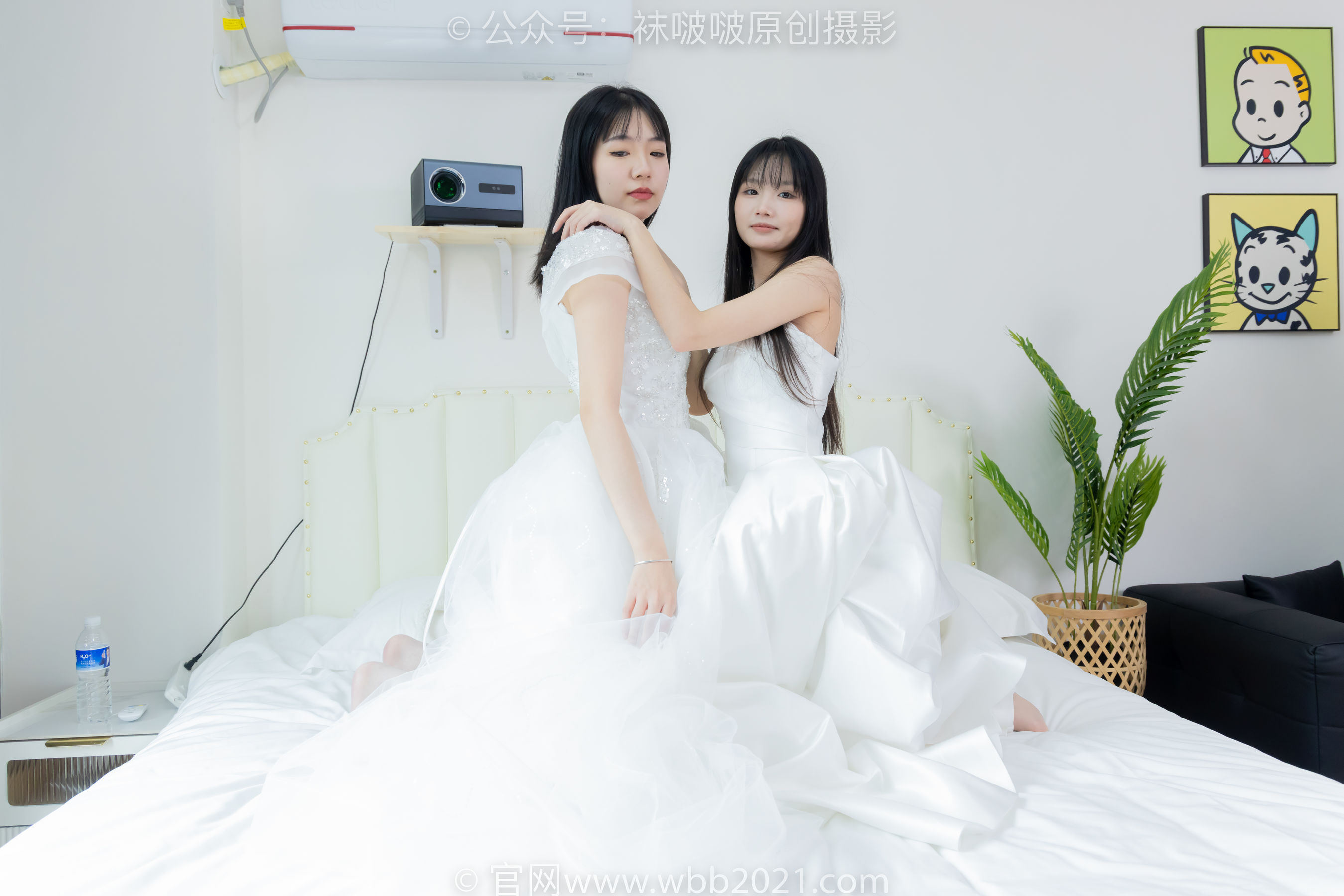 BoBoSocks袜啵啵 No.510 小甜豆&甜甜圈 - 两双高跟鞋、薄肉丝、薄白丝、婚纱主题、互相帮对方腿脚涂抹/(172P)