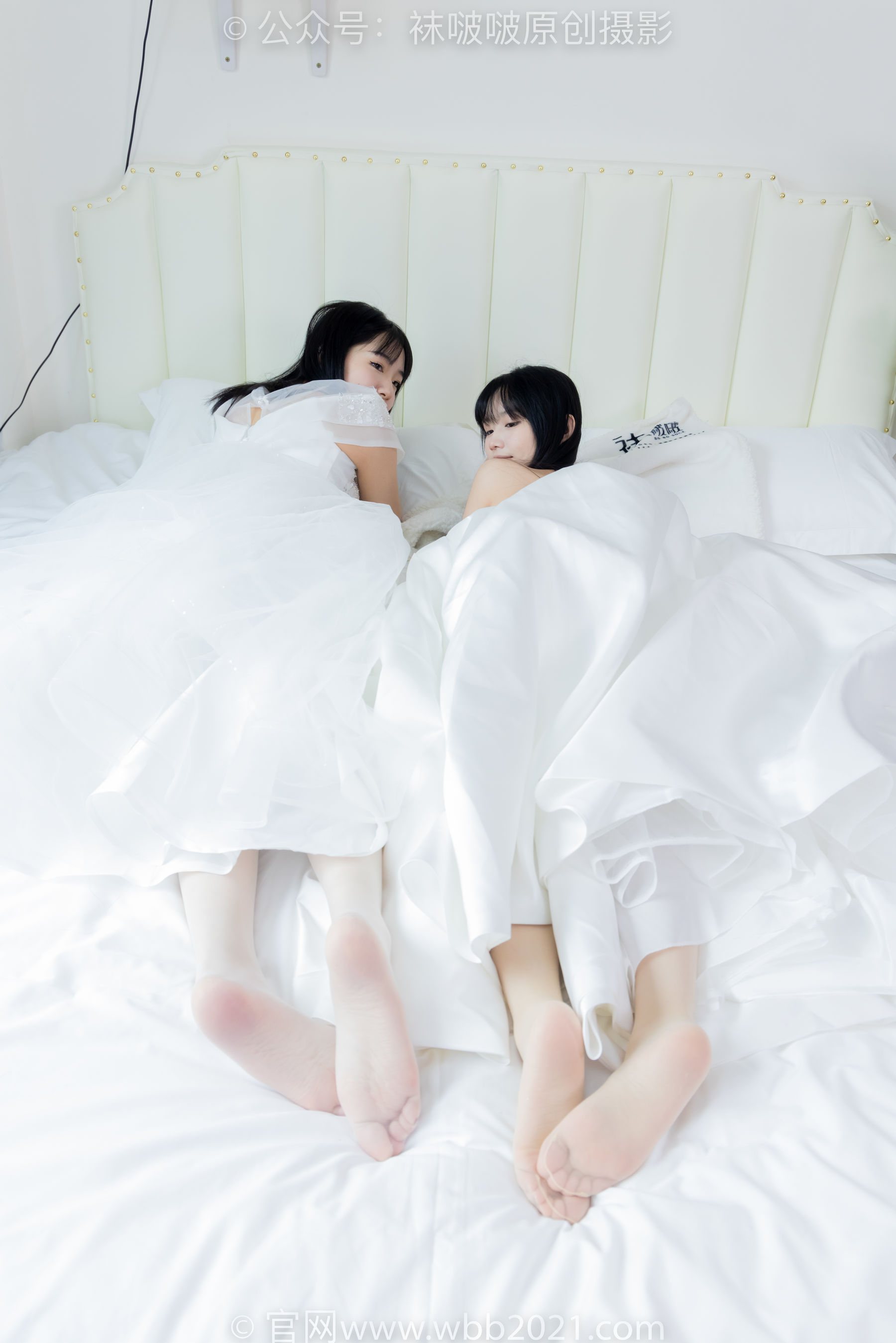 BoBoSocks袜啵啵 No.510 小甜豆&甜甜圈 - 两双高跟鞋、薄肉丝、薄白丝、婚纱主题、互相帮对方腿脚涂抹/(172P)