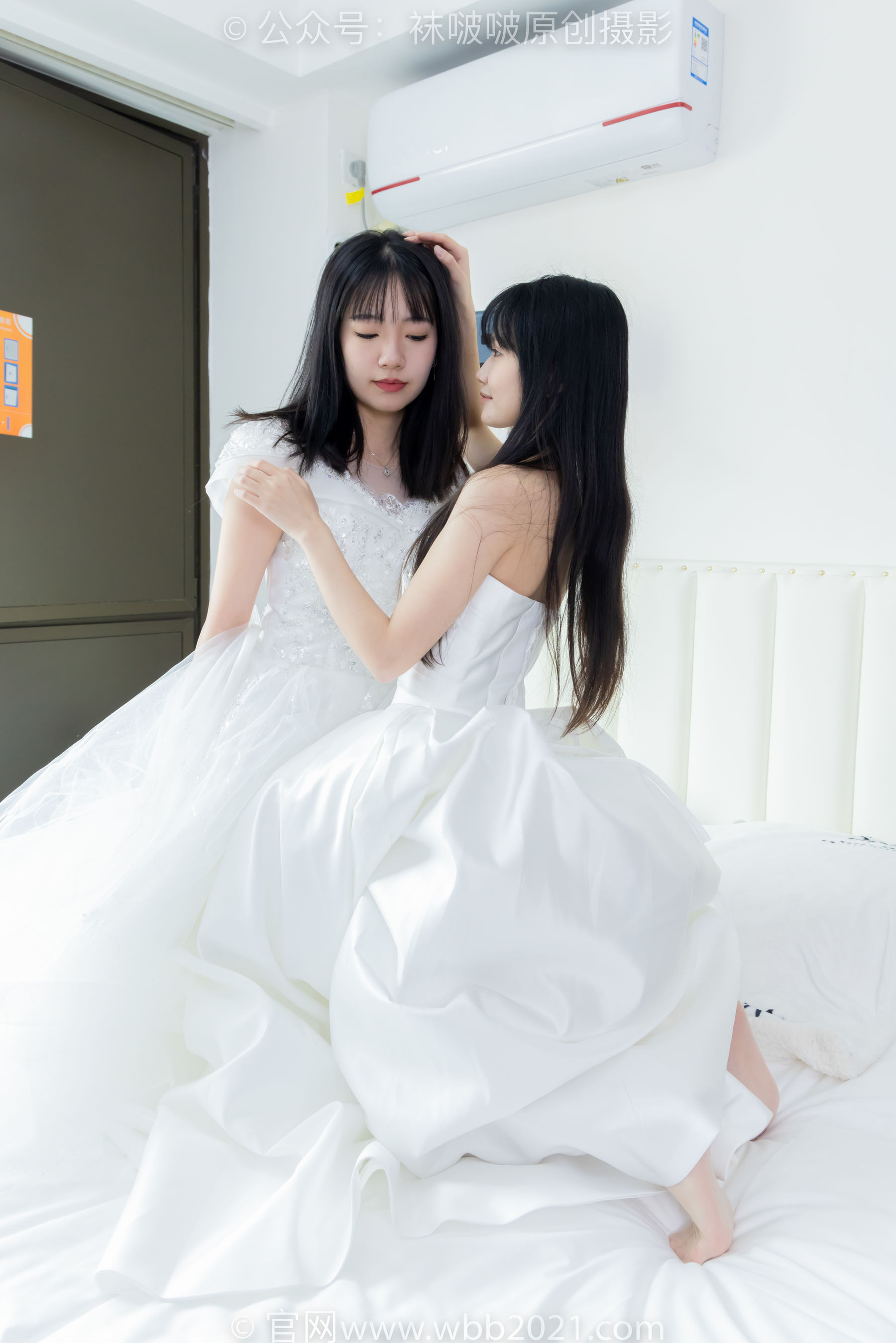 BoBoSocks袜啵啵 No.510 小甜豆&甜甜圈 - 两双高跟鞋、薄肉丝、薄白丝、婚纱主题、互相帮对方腿脚涂抹/(172P)