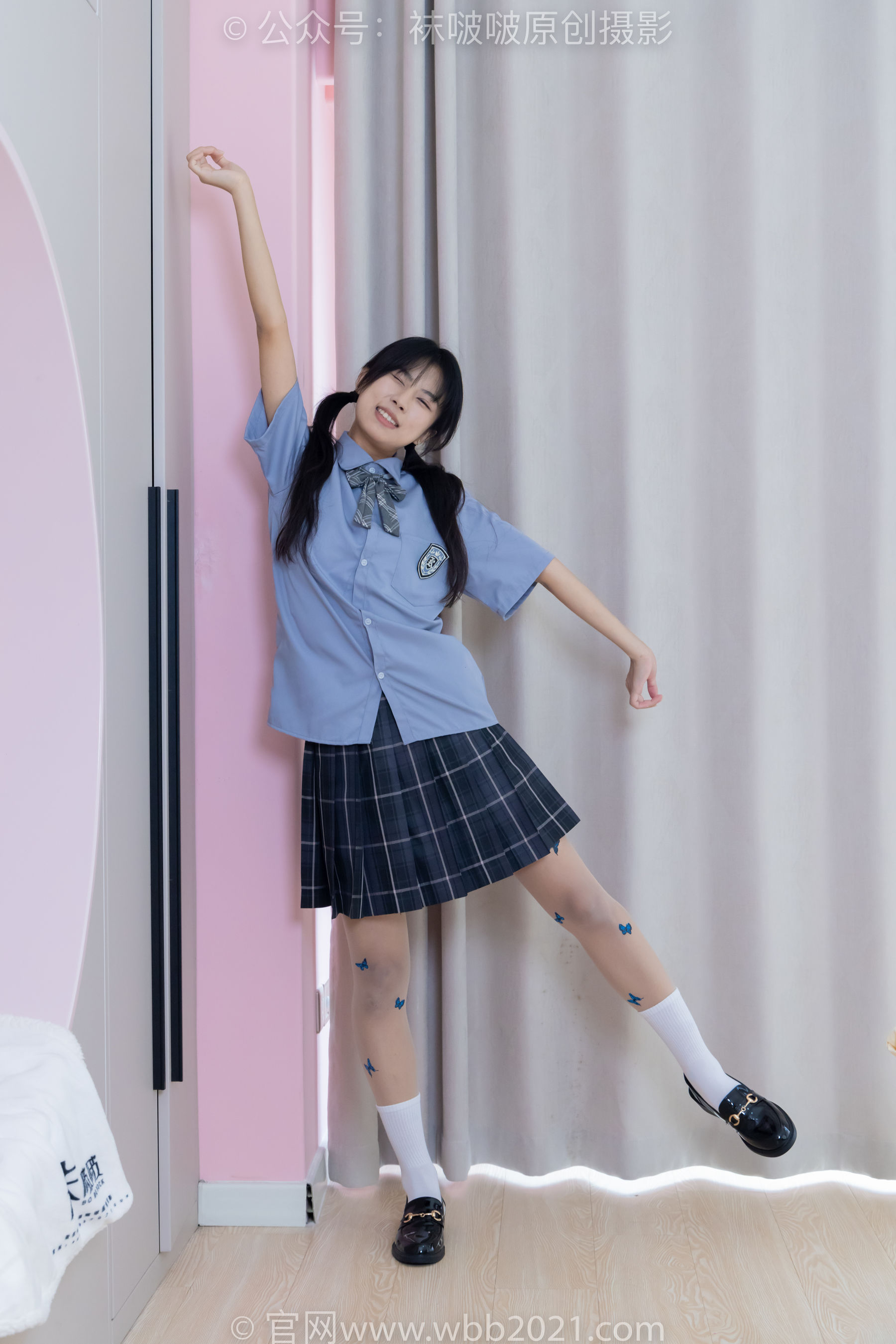 BoBoSocks袜啵啵 No.508 奶油 皮鞋、白棉袜、蝴蝶薄肉丝、jk制服/(160P)