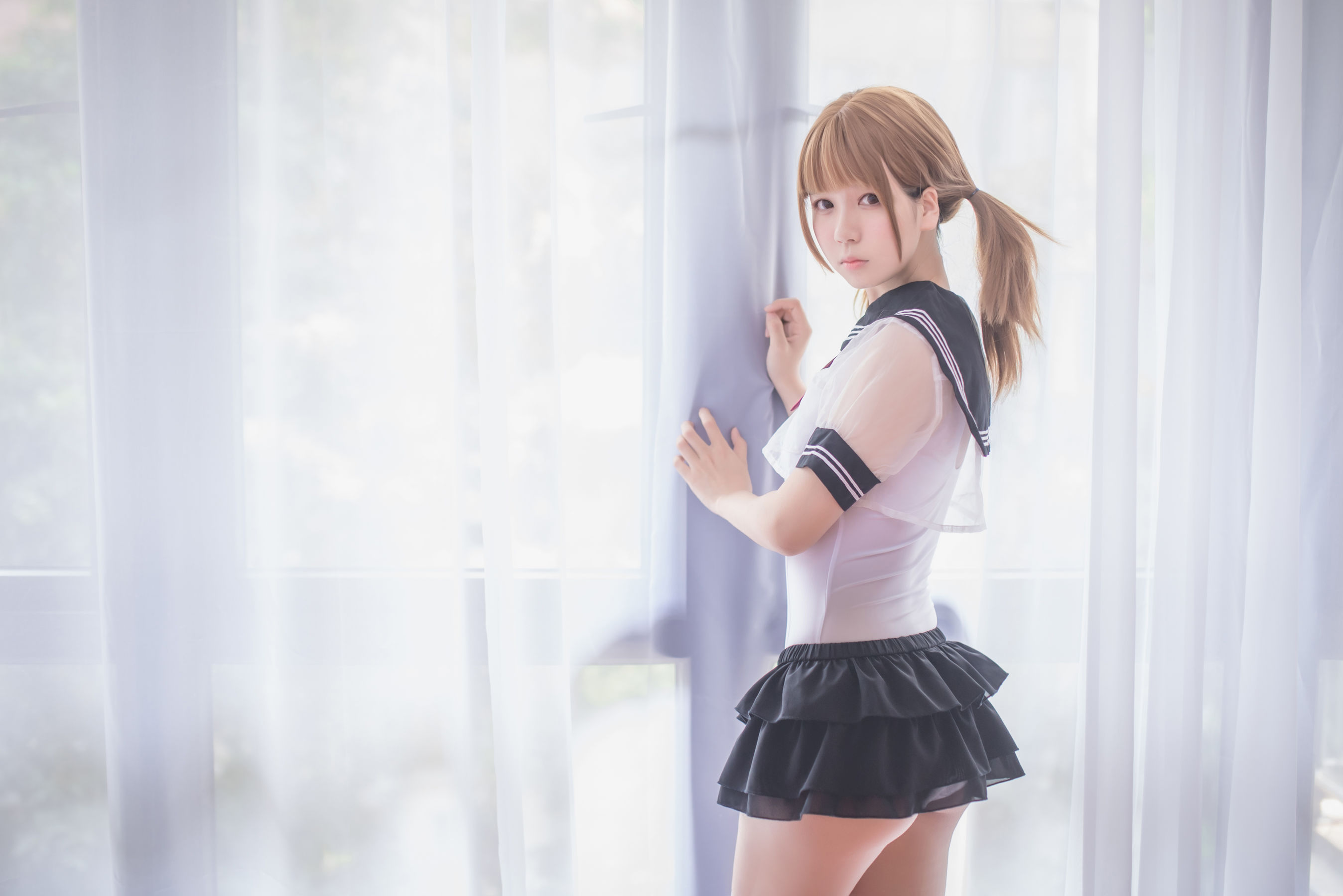 白金Saki写真 - 春日野穹 制服/(17P)