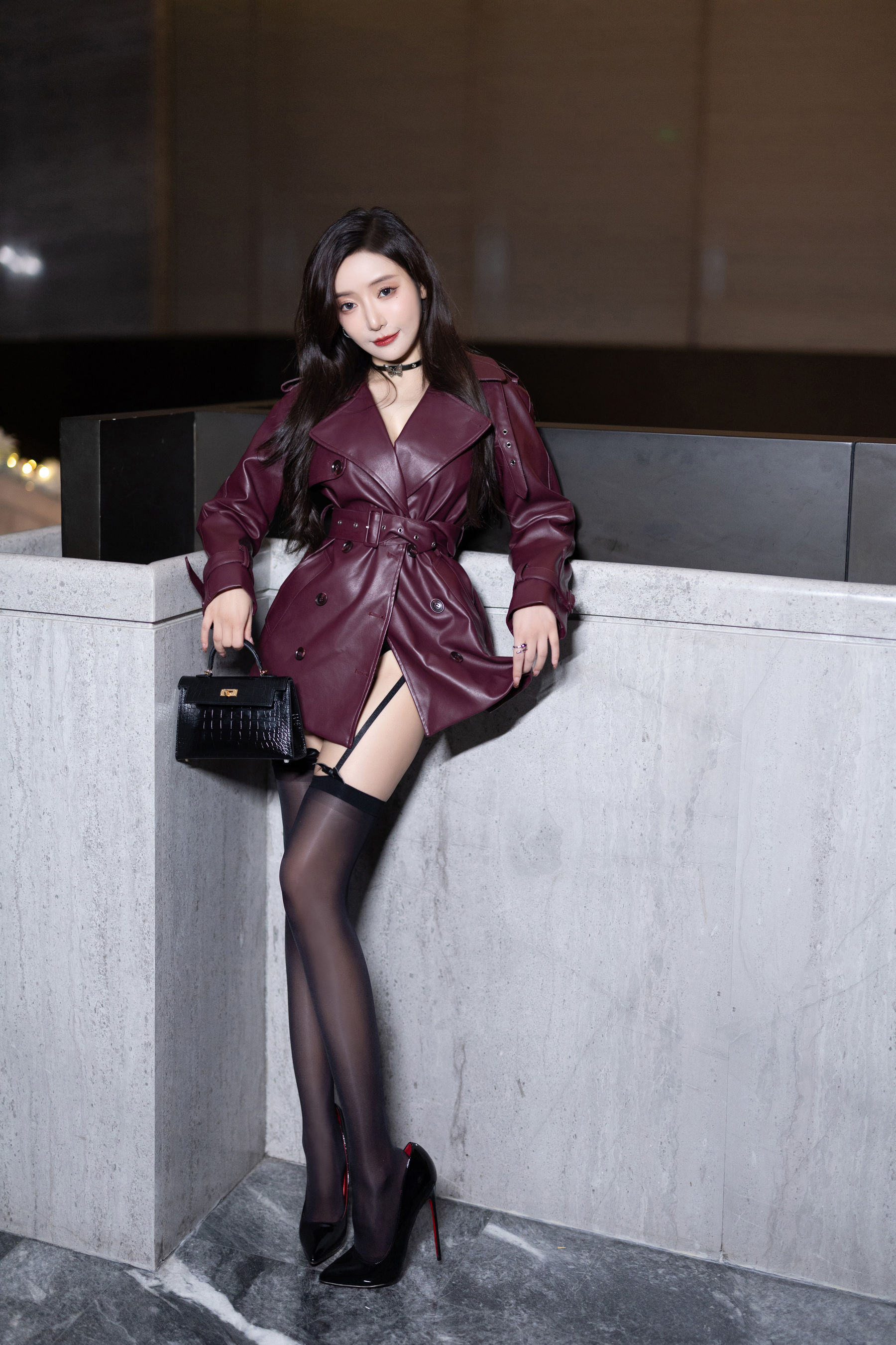 王馨瑶 - 紫色皮衣/(101P)