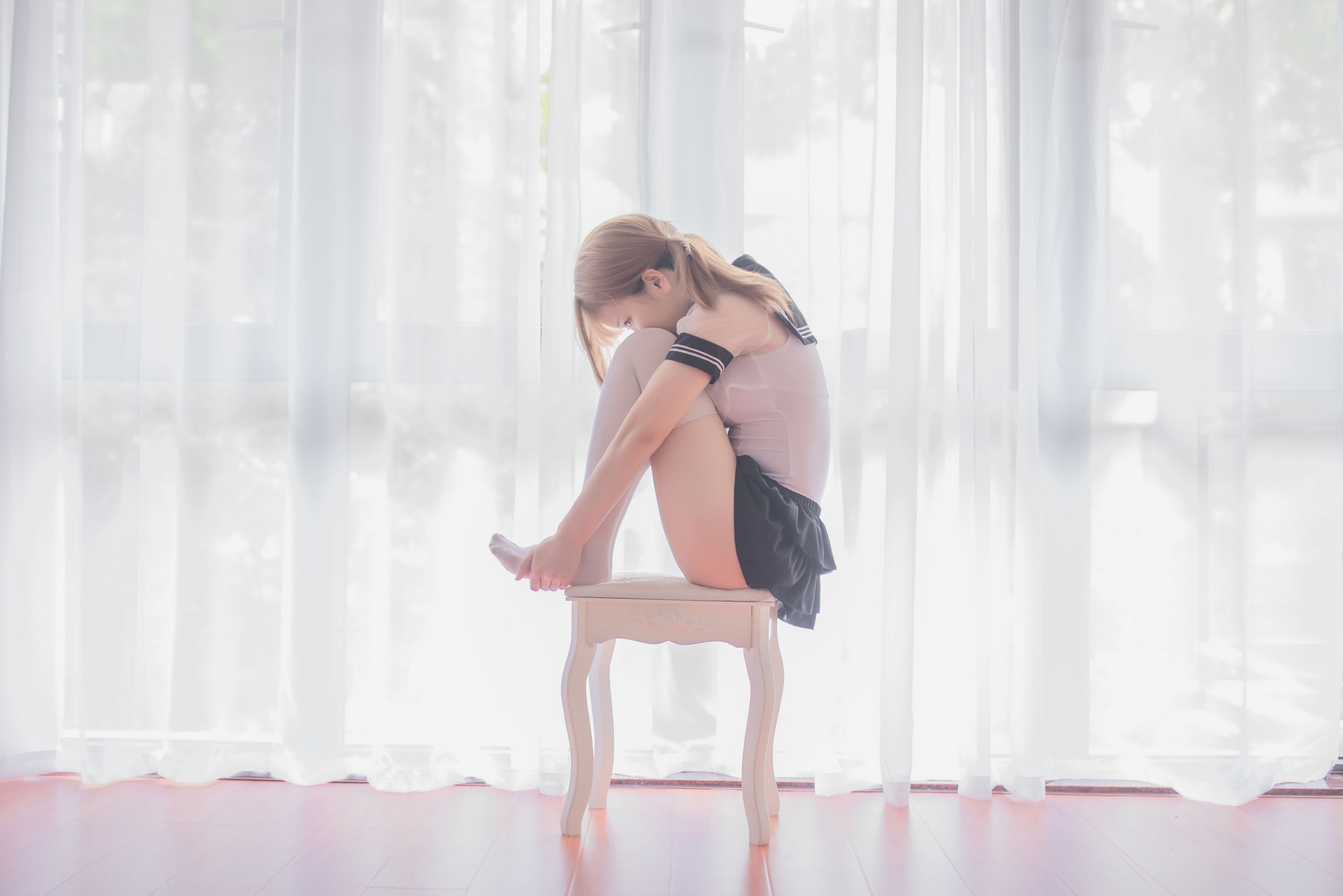 白金Saki写真 - 春日野穹 制服/(17P)