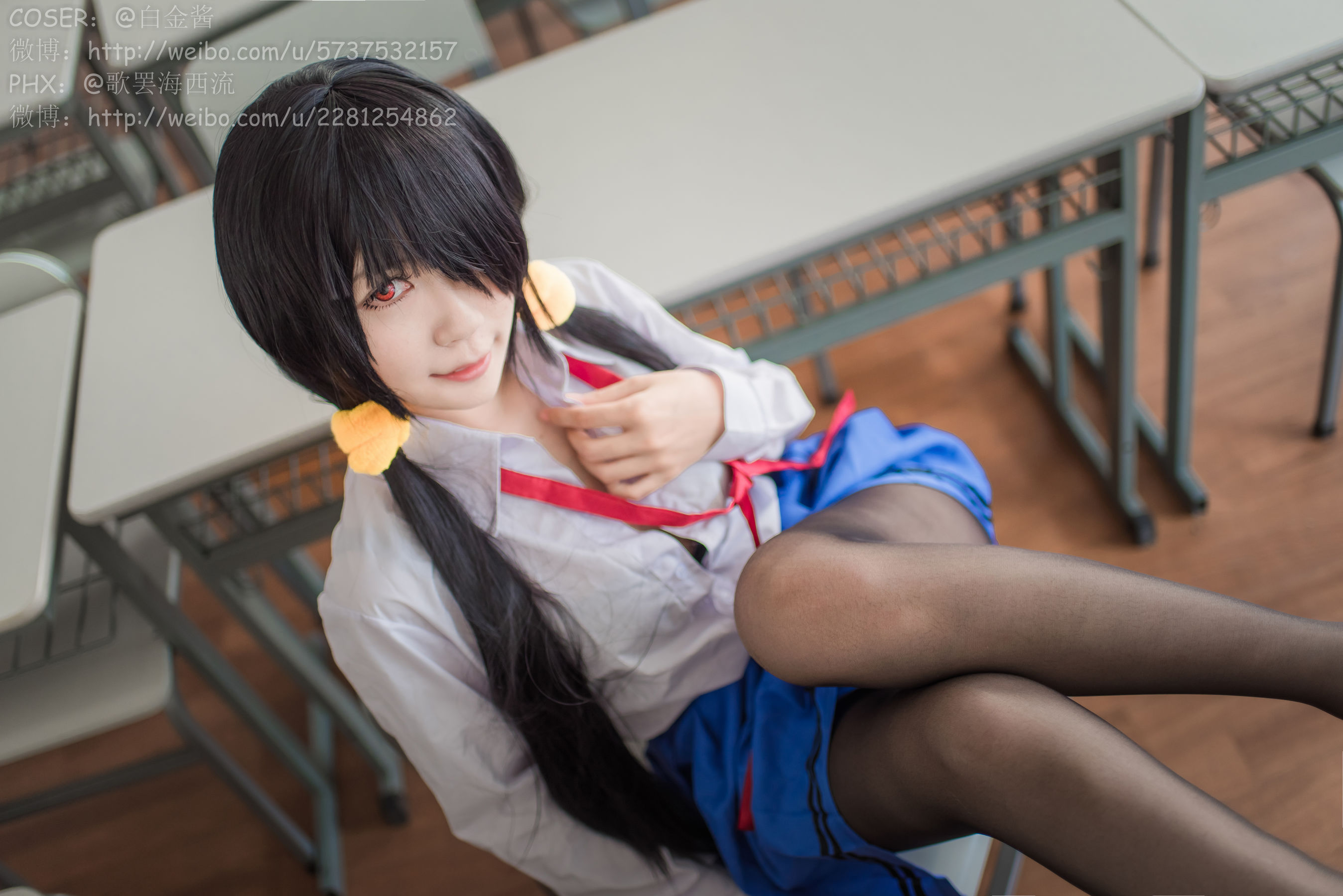 白金Saki写真 - 制服黑丝/(28P)