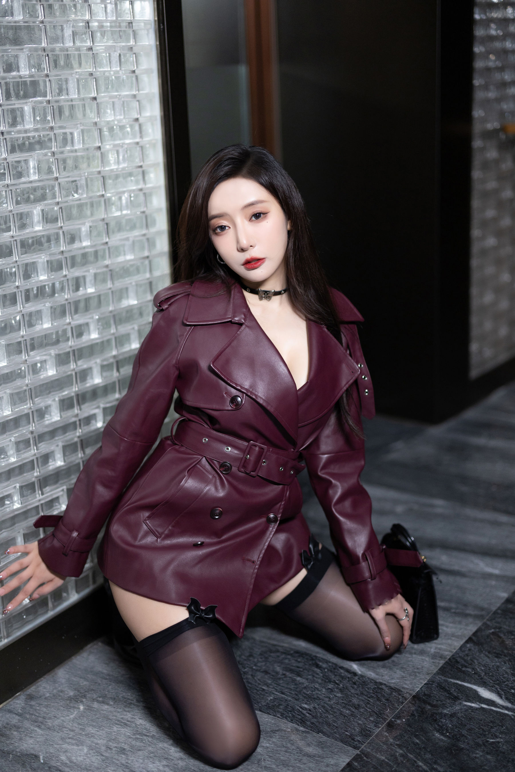 王馨瑶 - 紫色皮衣/(101P)