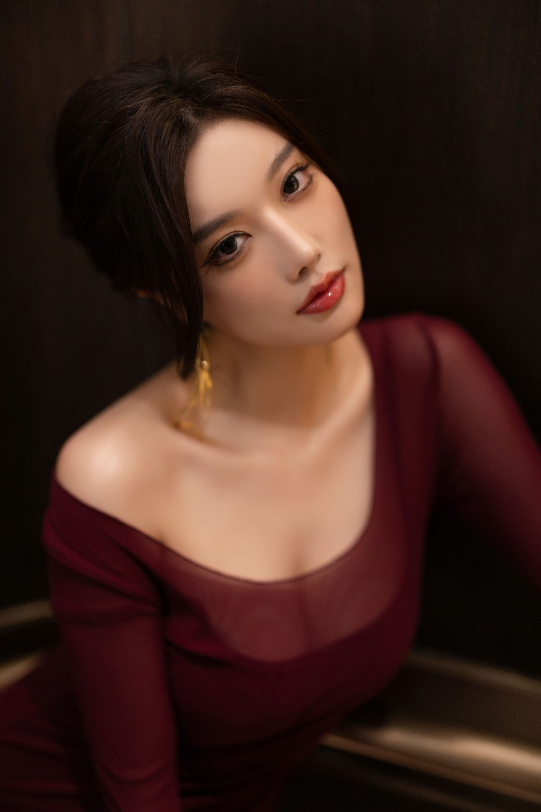 杨晨晨 - 紫色连衣短裙/(100P)