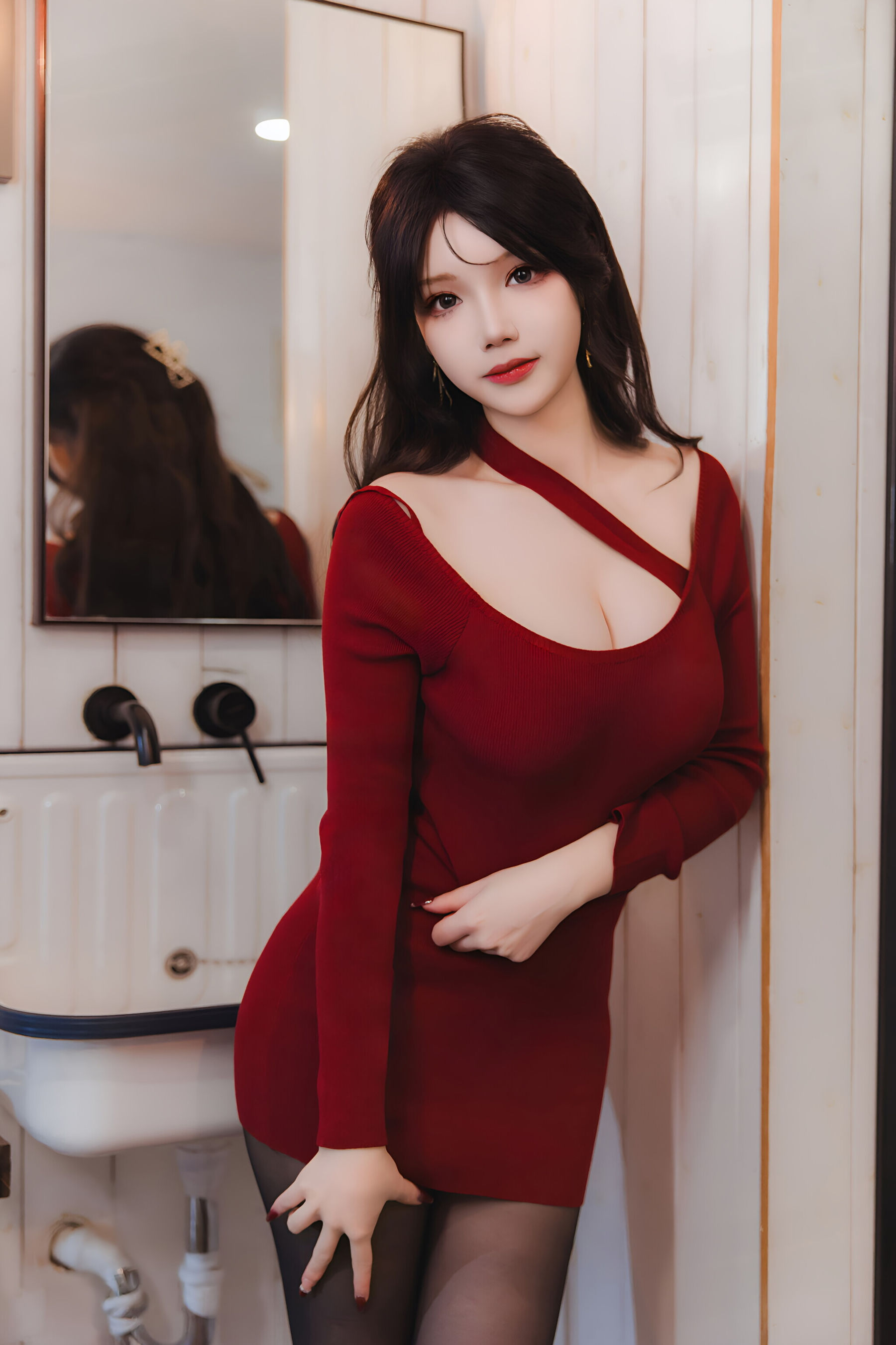 动漫博主雪晴Astra - 红裙黑丝小娇妻/(65P)