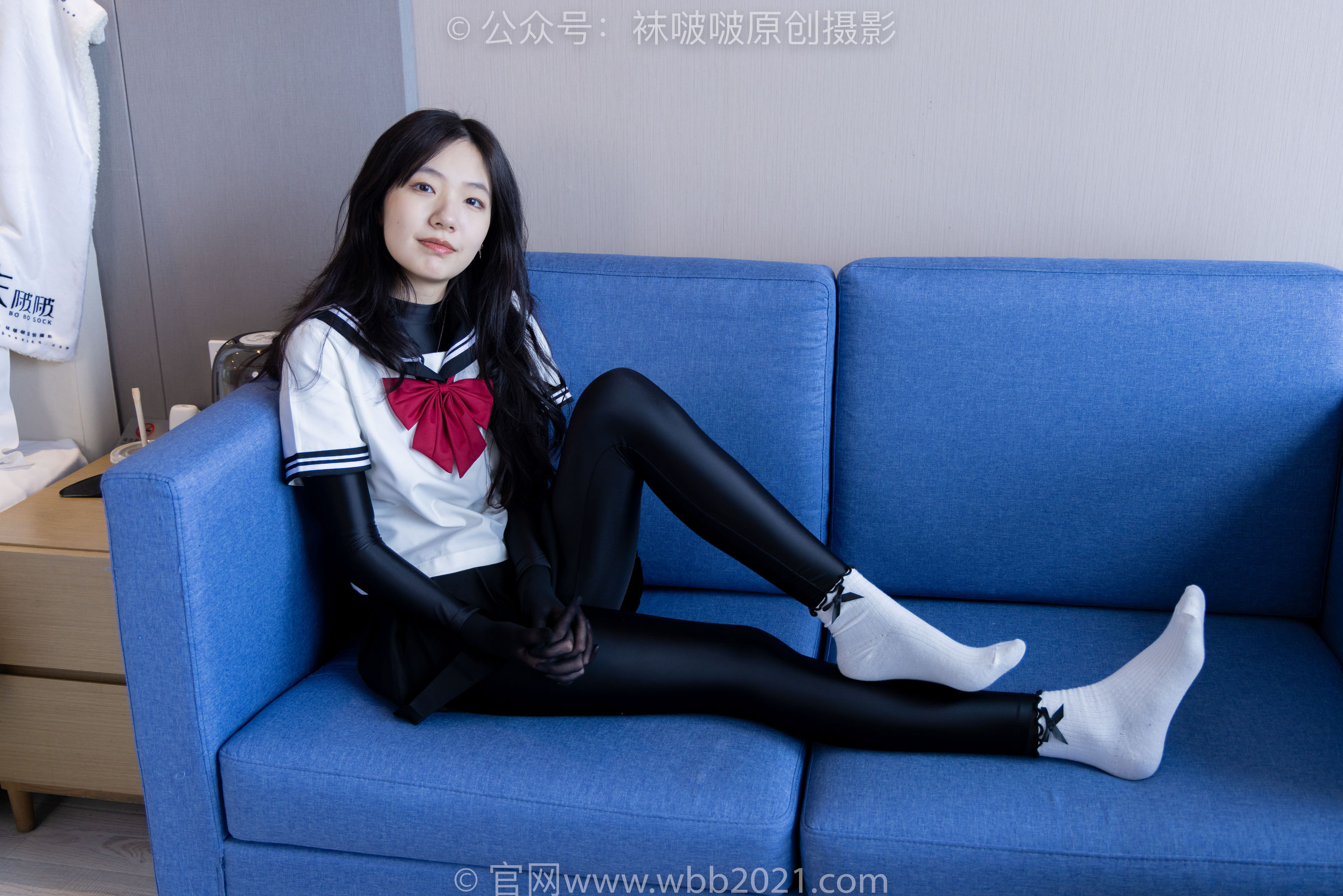 BoBoSocks袜啵啵 No.513 小甜豆 帆布鞋、白棉袜、厚黑丝五指袜、黑丝手套/(140P)