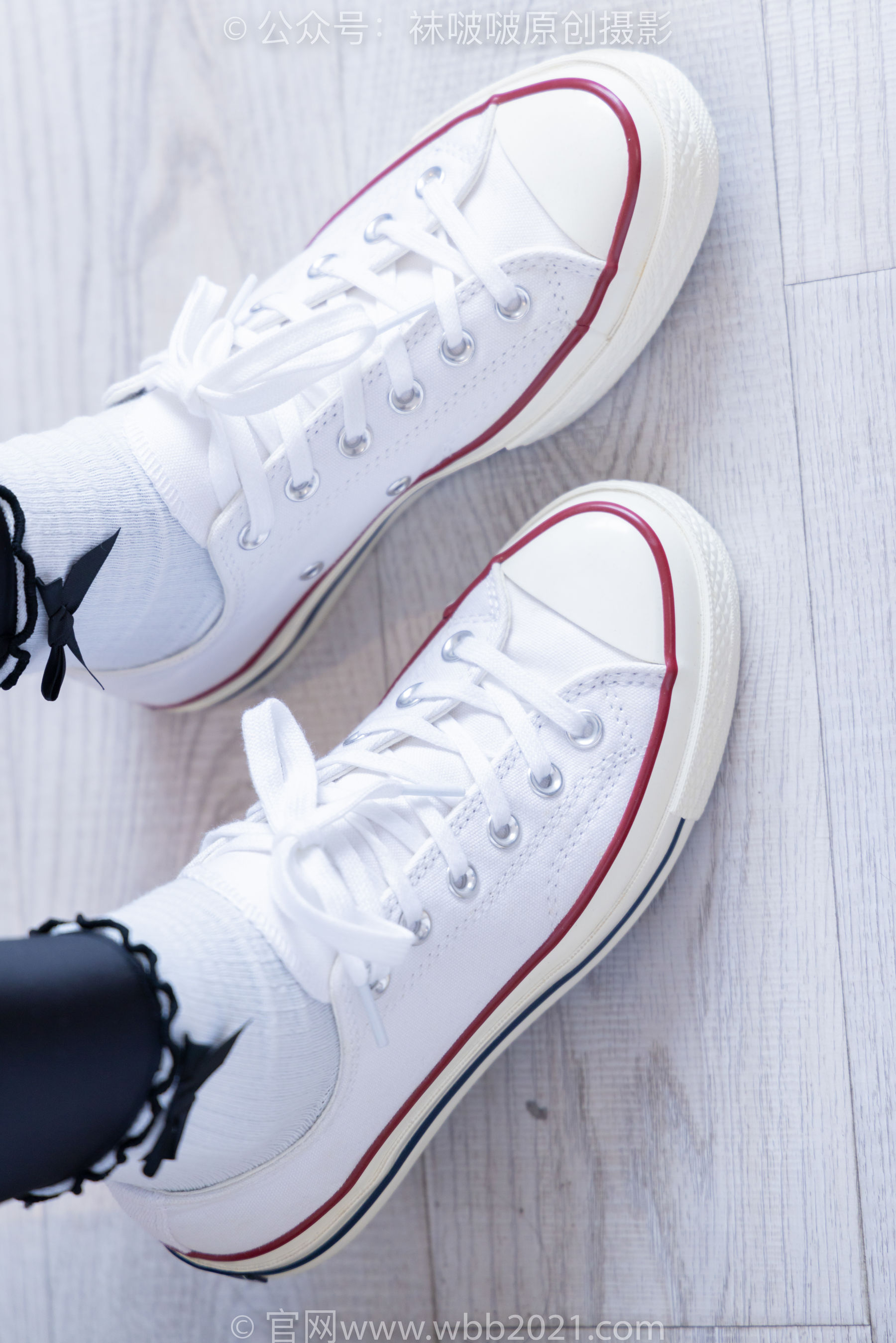 BoBoSocks袜啵啵 No.513 小甜豆 帆布鞋、白棉袜、厚黑丝五指袜、黑丝手套/(140P)