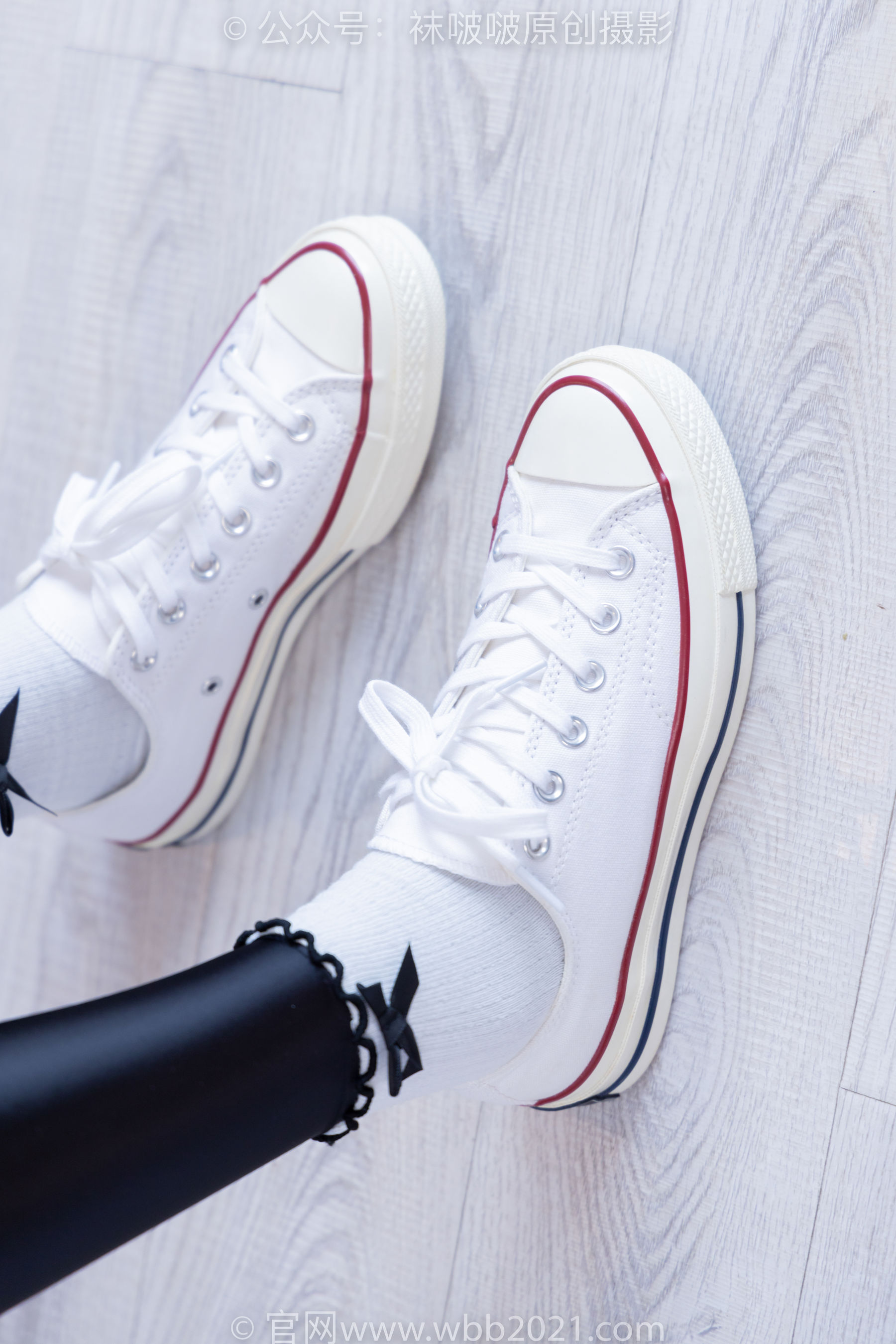 BoBoSocks袜啵啵 No.513 小甜豆 帆布鞋、白棉袜、厚黑丝五指袜、黑丝手套/(140P)