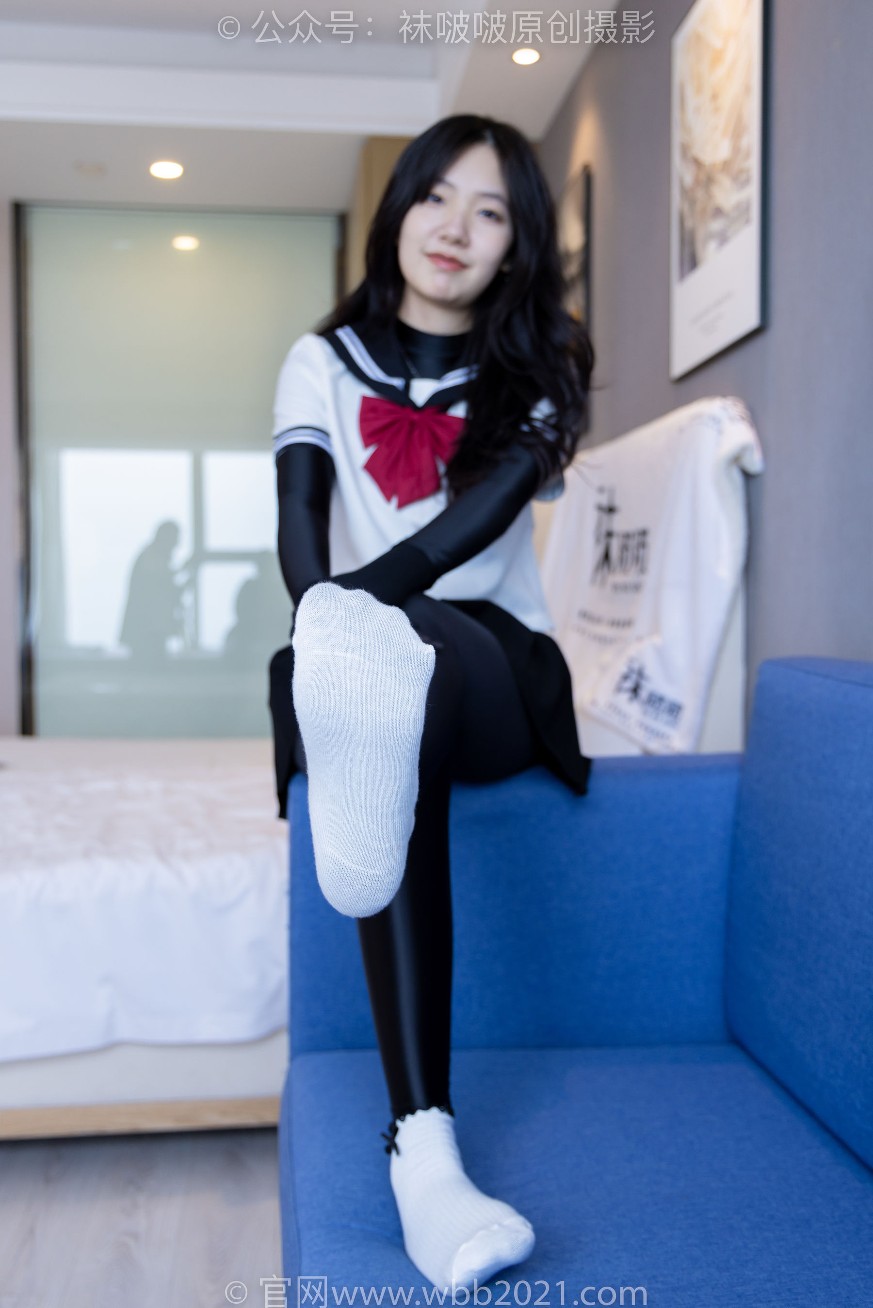 BoBoSocks袜啵啵 No.513 小甜豆 帆布鞋、白棉袜、厚黑丝五指袜、黑丝手套/(140P)