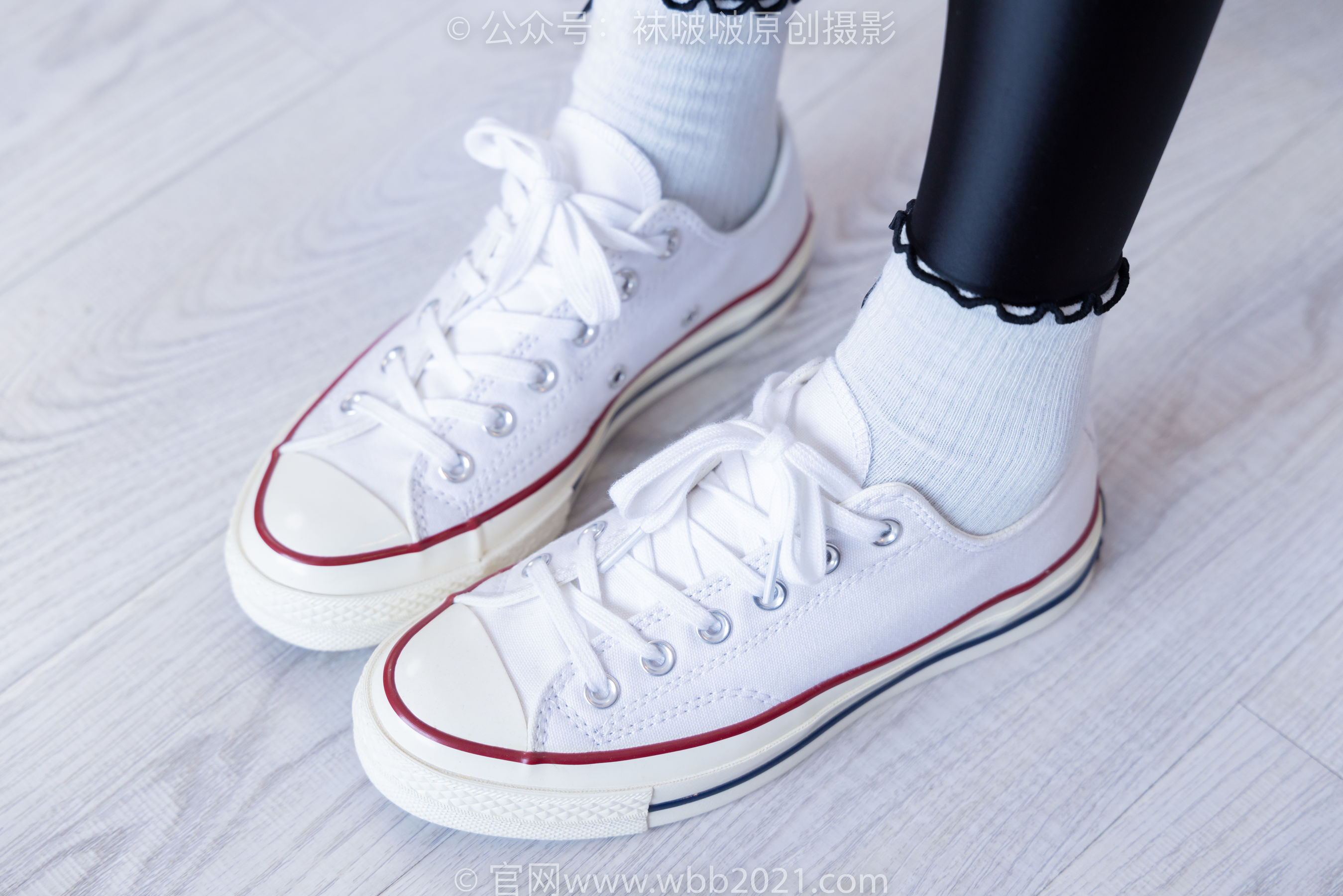 BoBoSocks袜啵啵 No.513 小甜豆 帆布鞋、白棉袜、厚黑丝五指袜、黑丝手套/(140P)