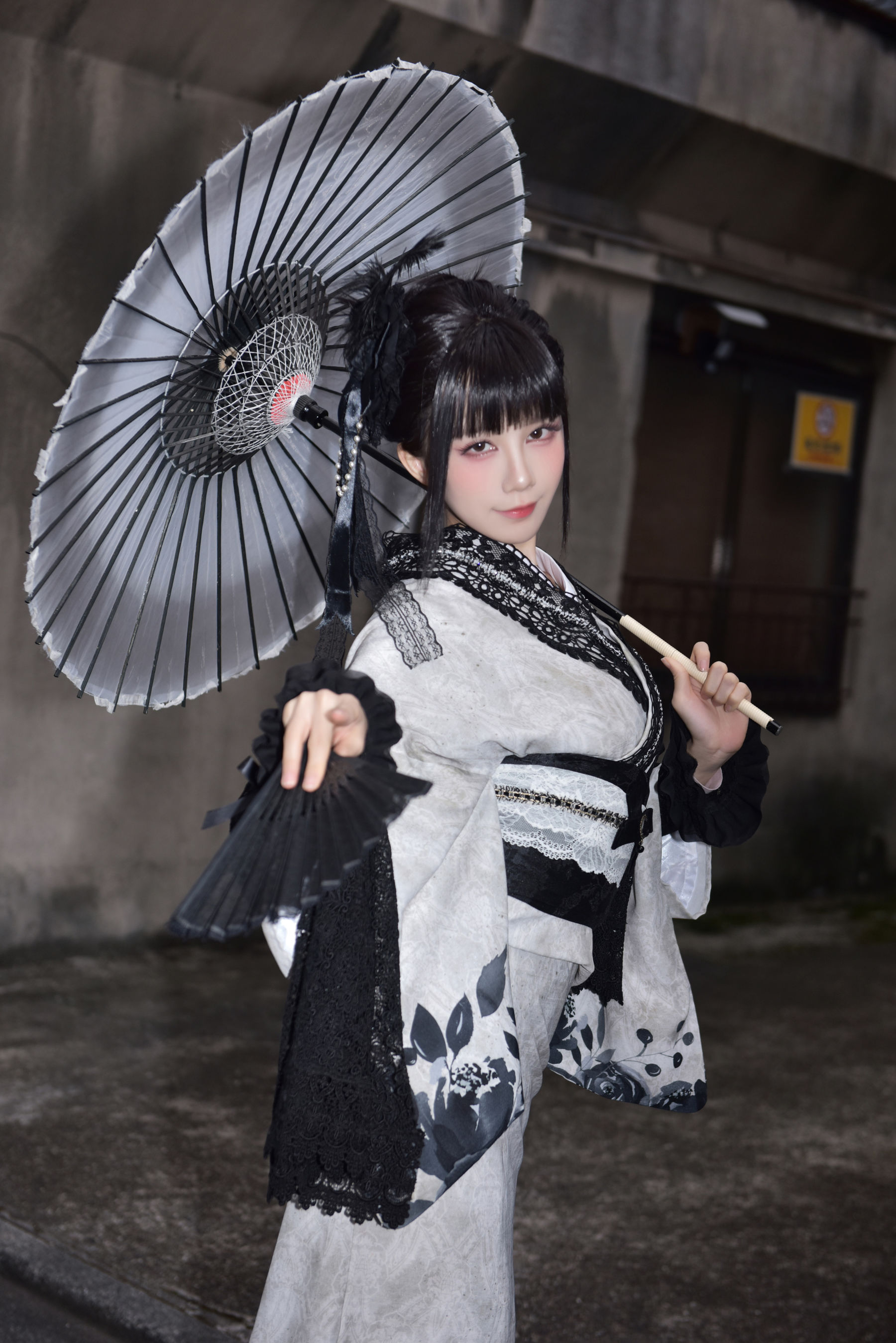 动漫博主 水淼aqua - Black Lace Kimono&Lingerie/(69P)