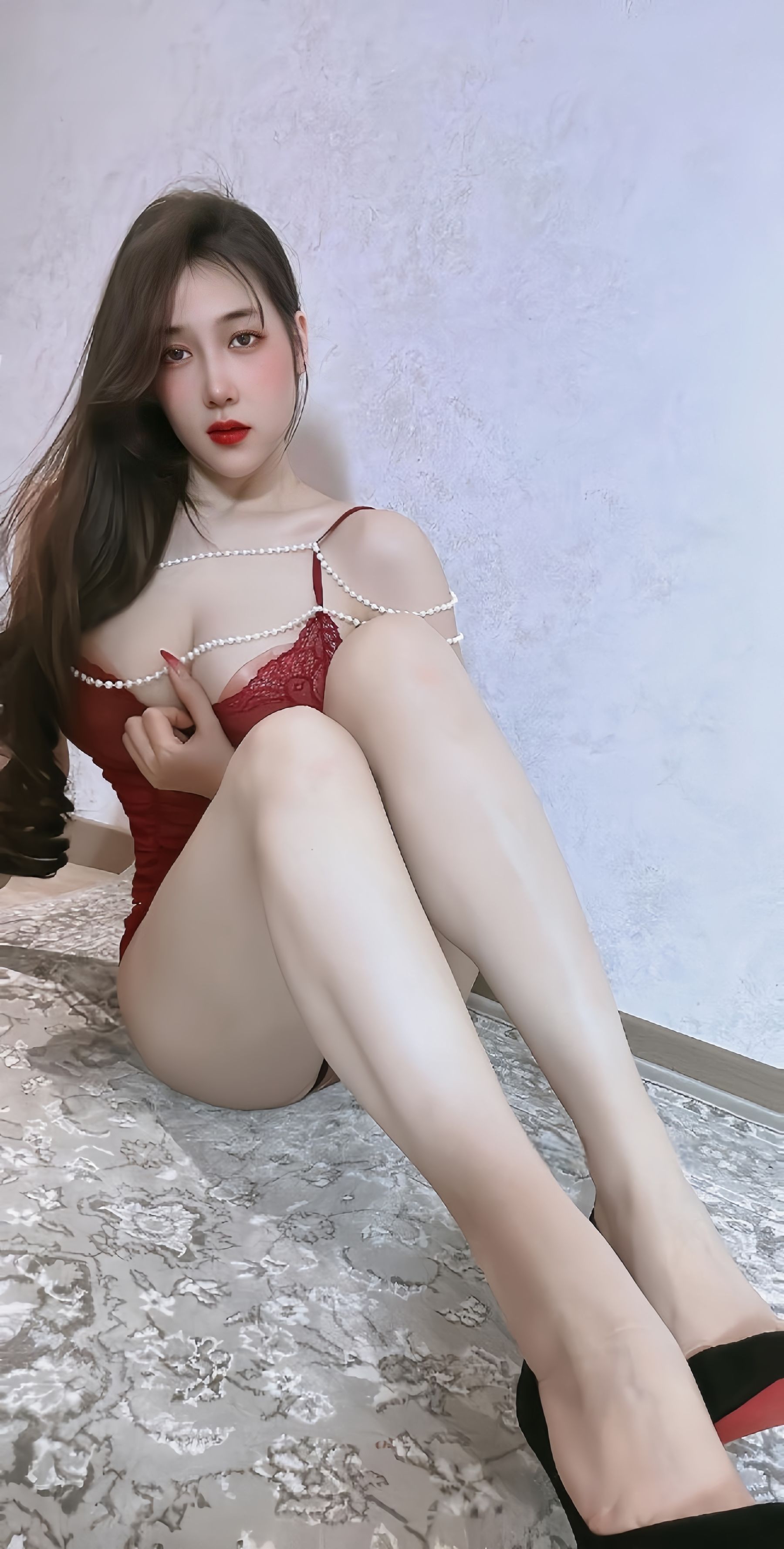 可可西yyy - 红色情趣蕾丝连体/(25P)