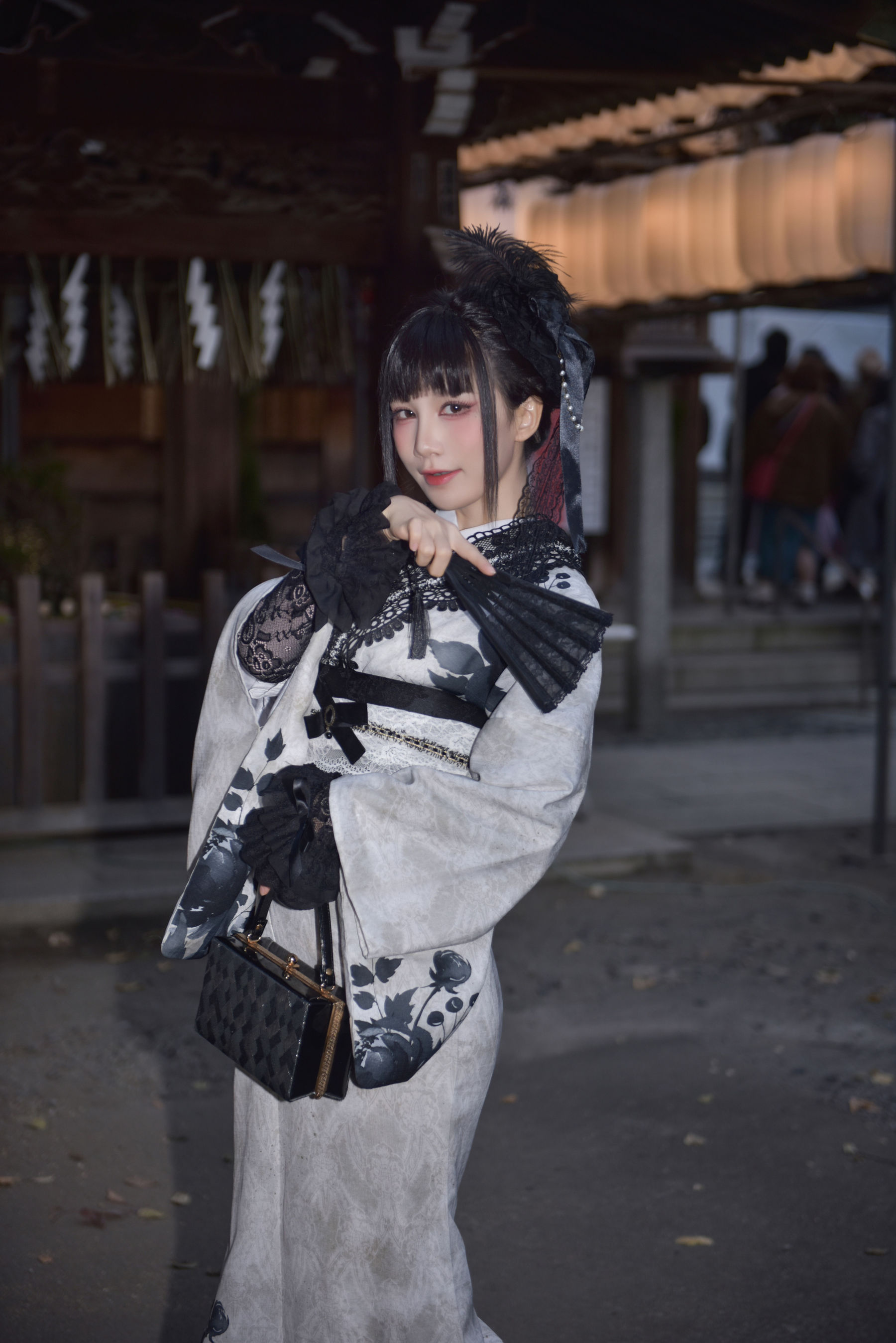 动漫博主 水淼aqua - Black Lace Kimono&Lingerie/(69P)