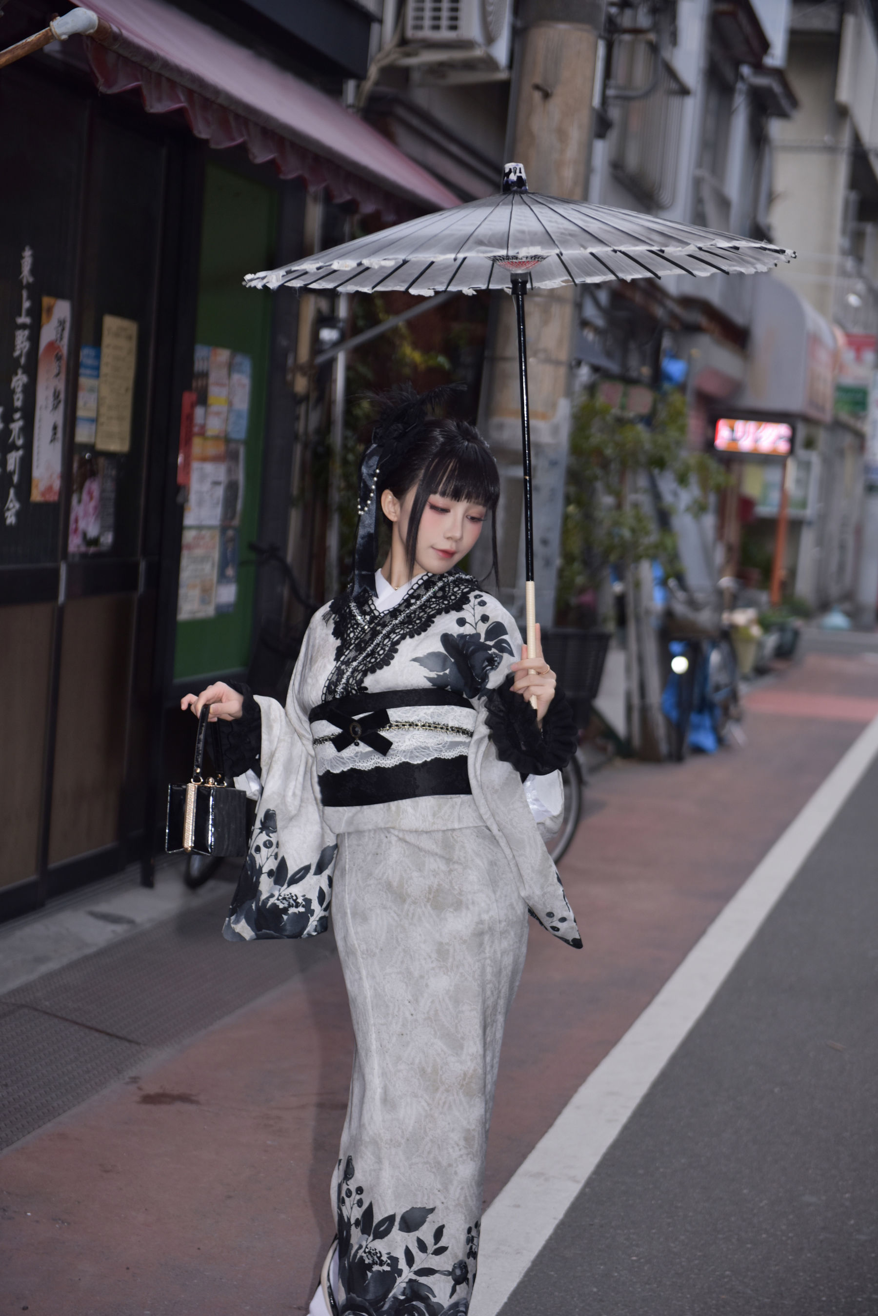 动漫博主 水淼aqua - Black Lace Kimono&Lingerie/(69P)