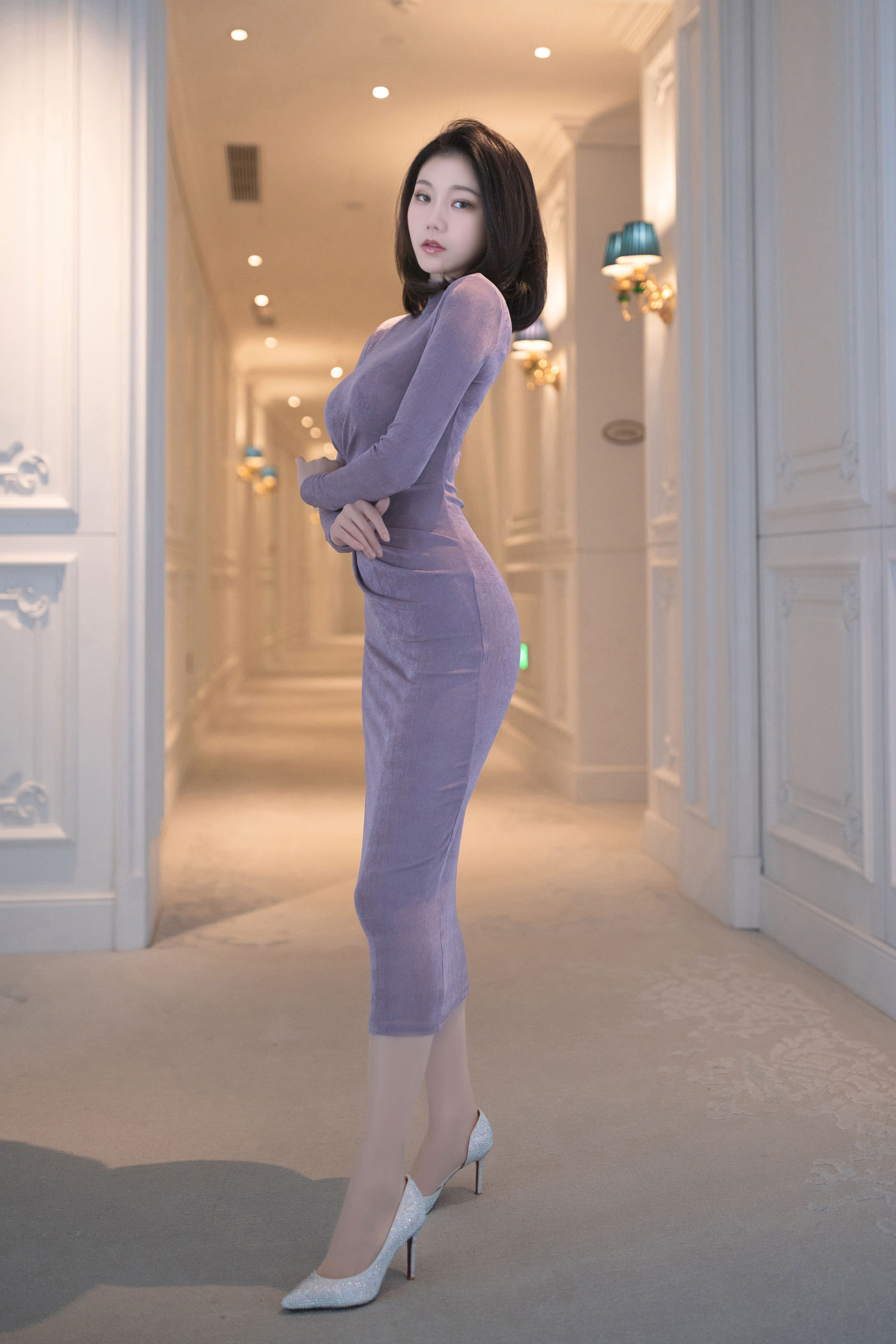 安然 - 紫色裙子/(90P)