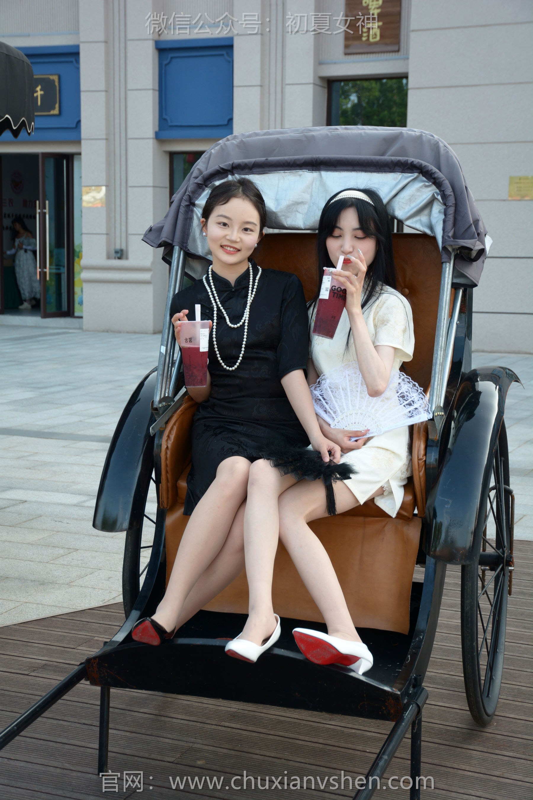 初夏女神 No.279 柒柒&双双 黑白旗袍/(140P)