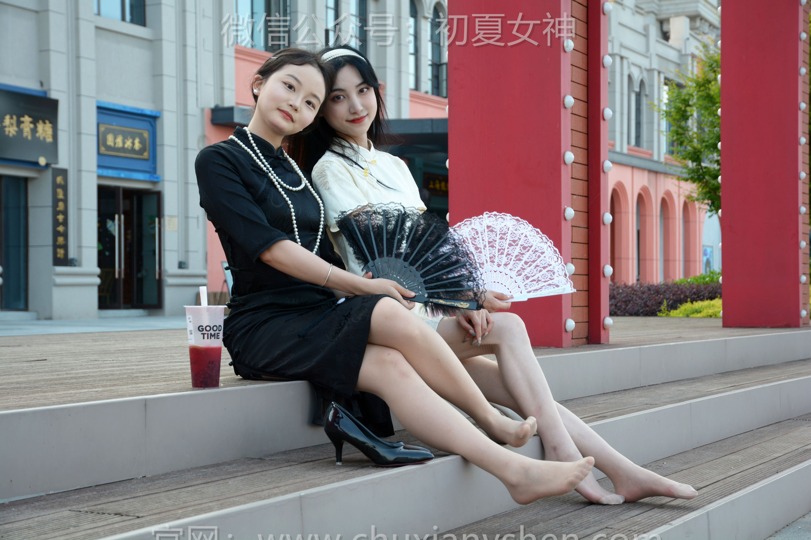 初夏女神 No.279 柒柒&双双 黑白旗袍/(140P)