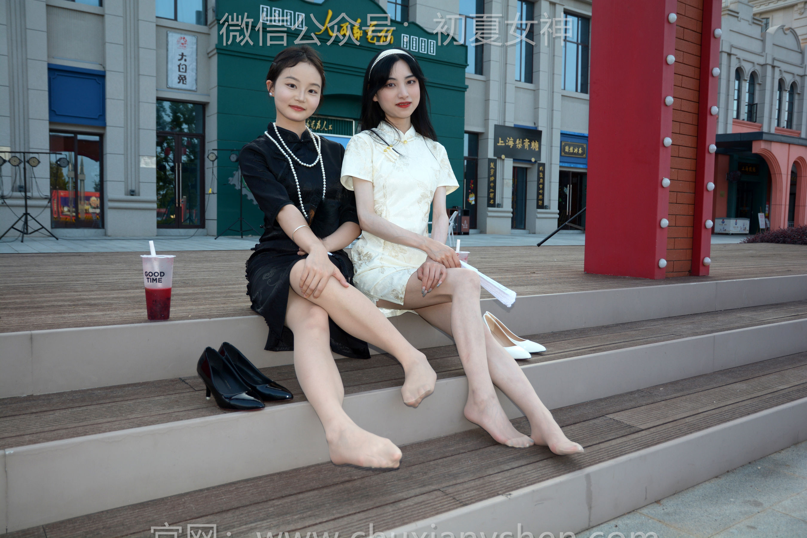 初夏女神 No.279 柒柒&双双 黑白旗袍/(140P)