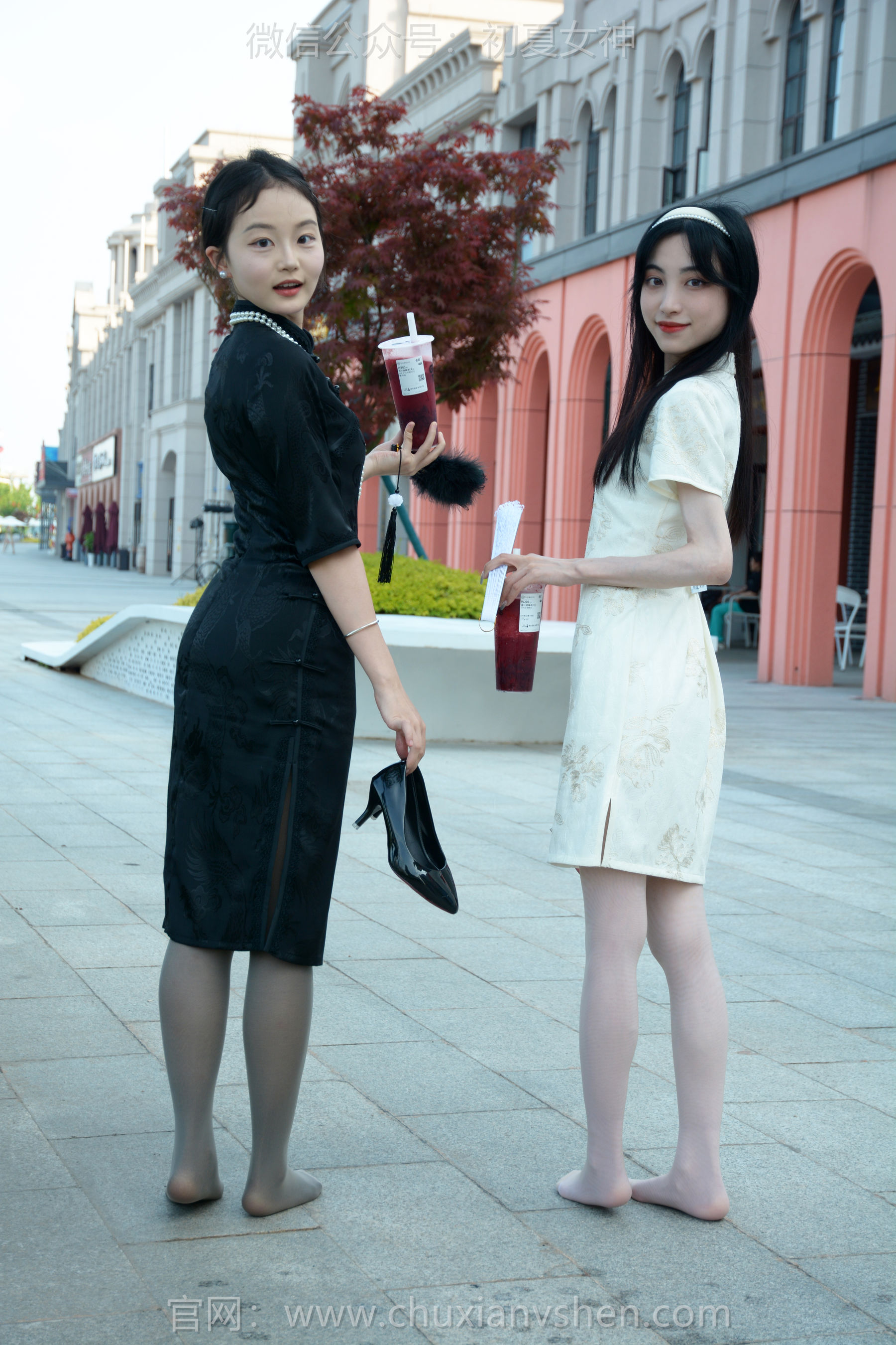 初夏女神 No.279 柒柒&双双 黑白旗袍/(140P)