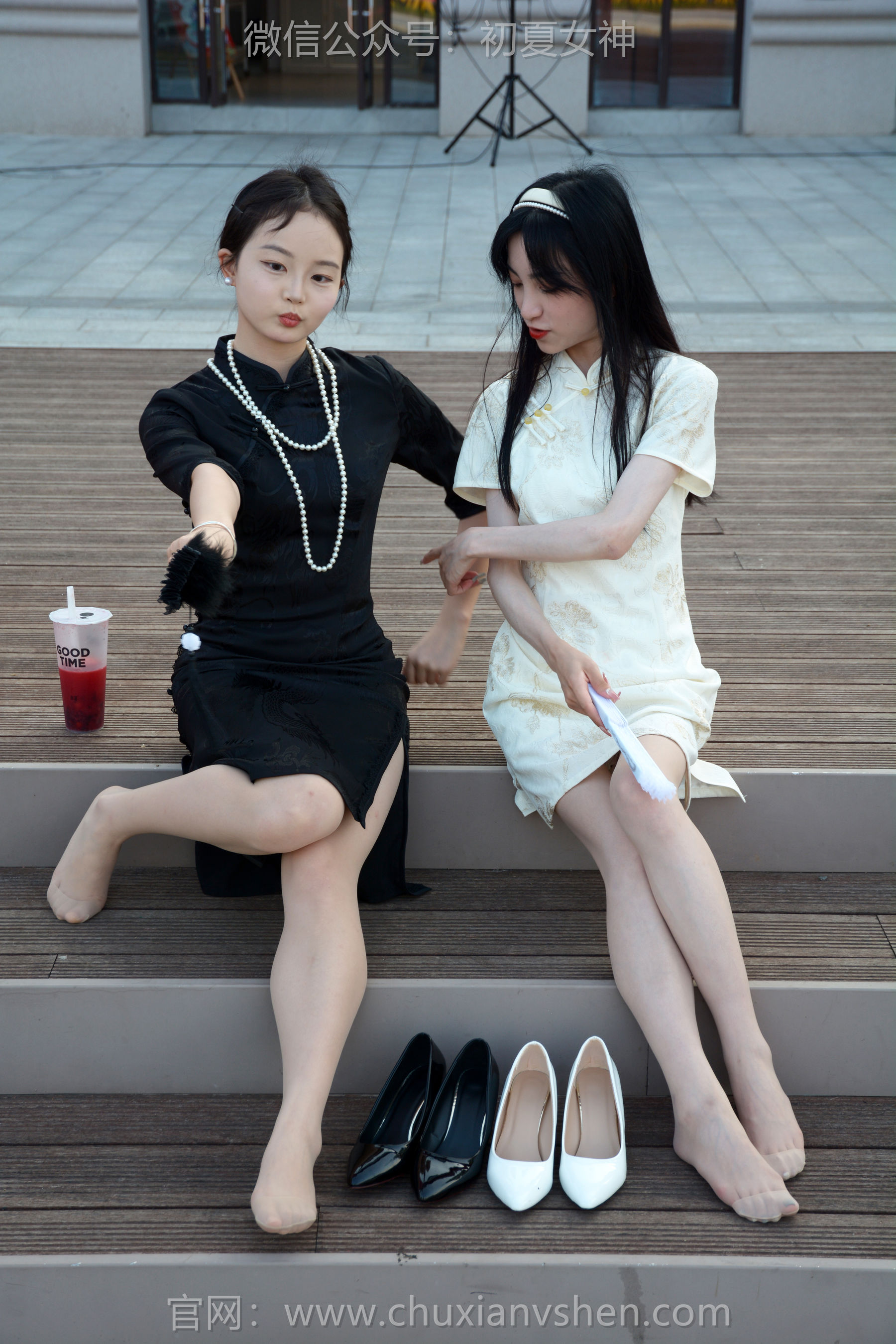 初夏女神 No.279 柒柒&双双 黑白旗袍/(140P)