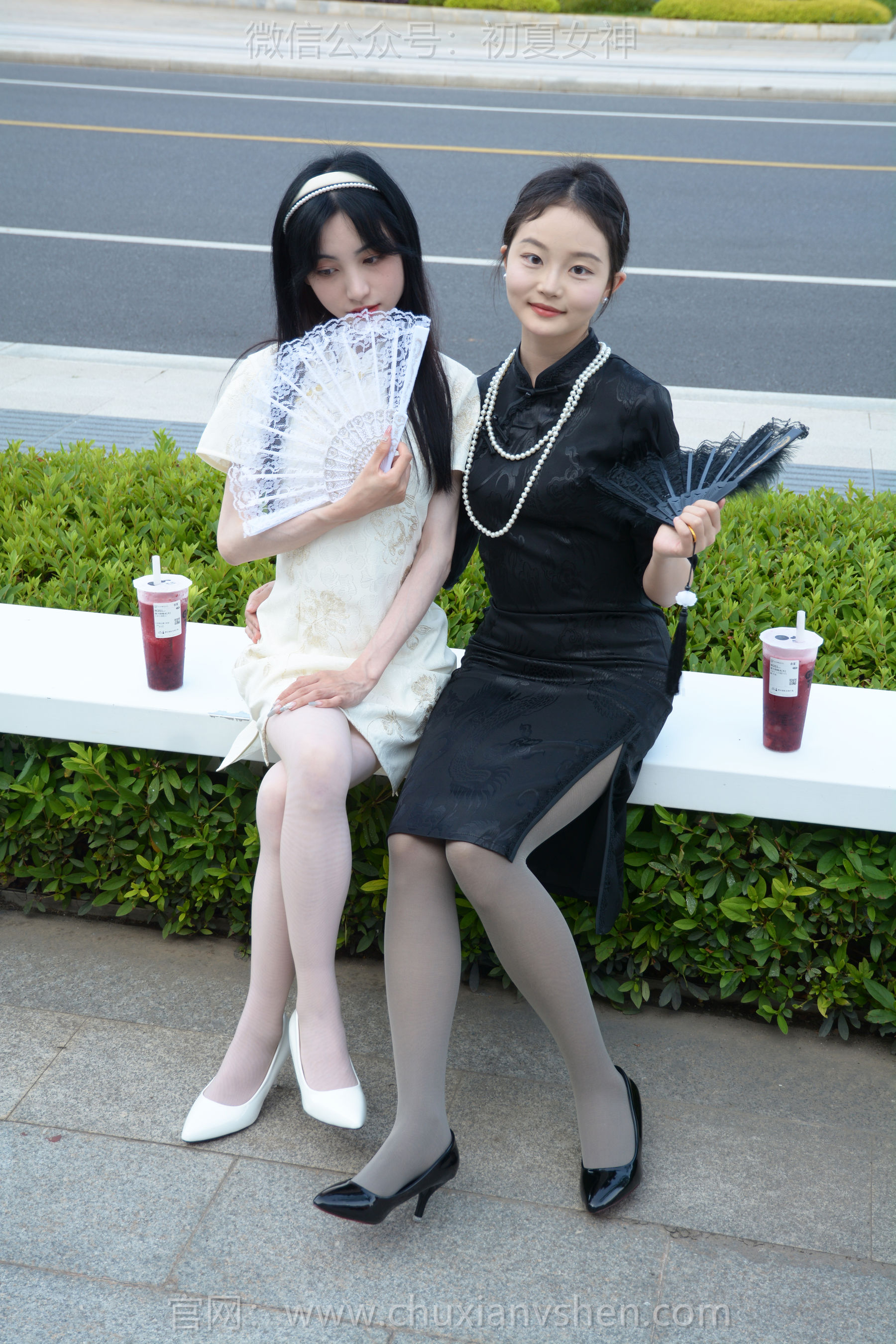 初夏女神 No.279 柒柒&双双 黑白旗袍/(140P)