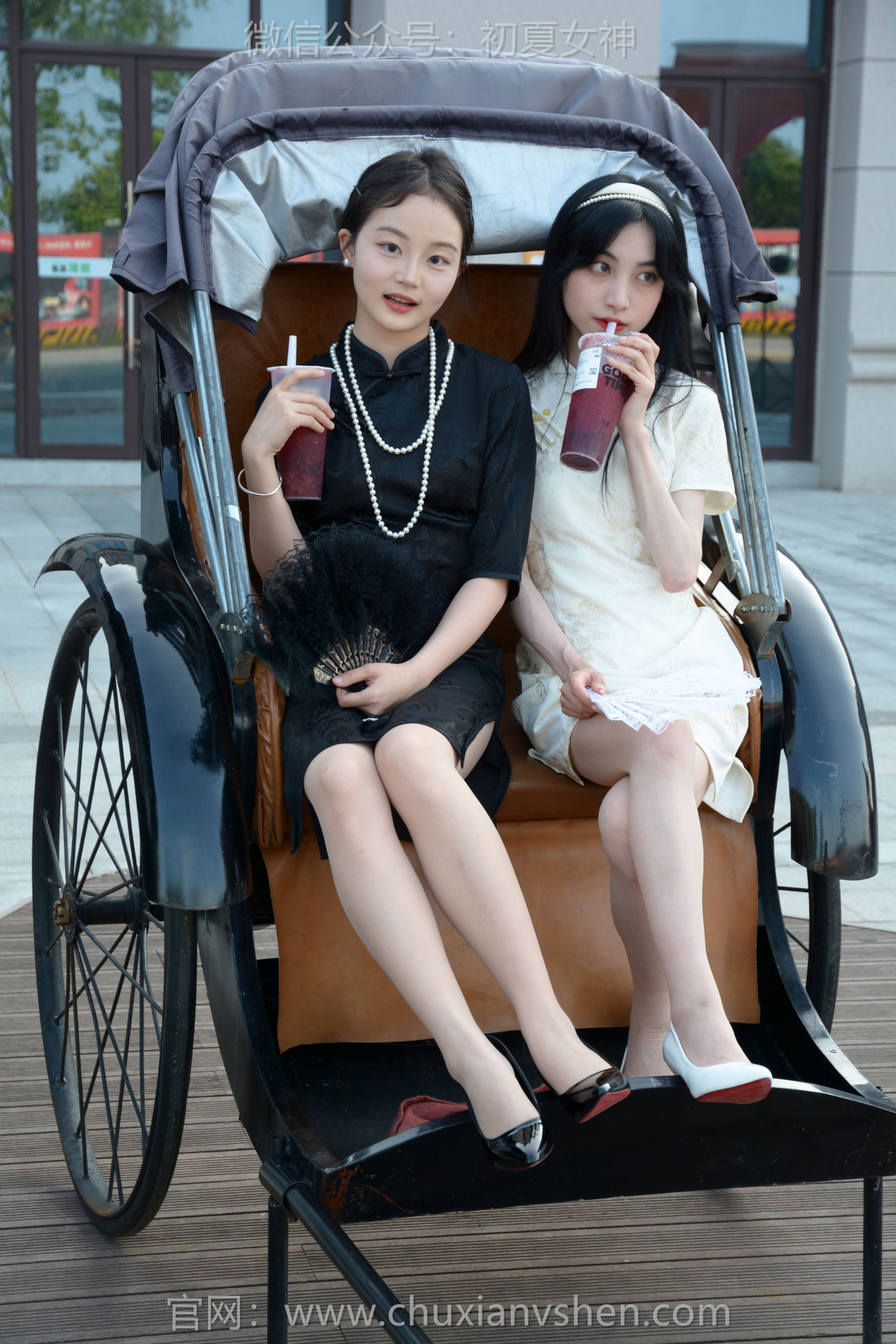 初夏女神 No.279 柒柒&双双 黑白旗袍/(140P)